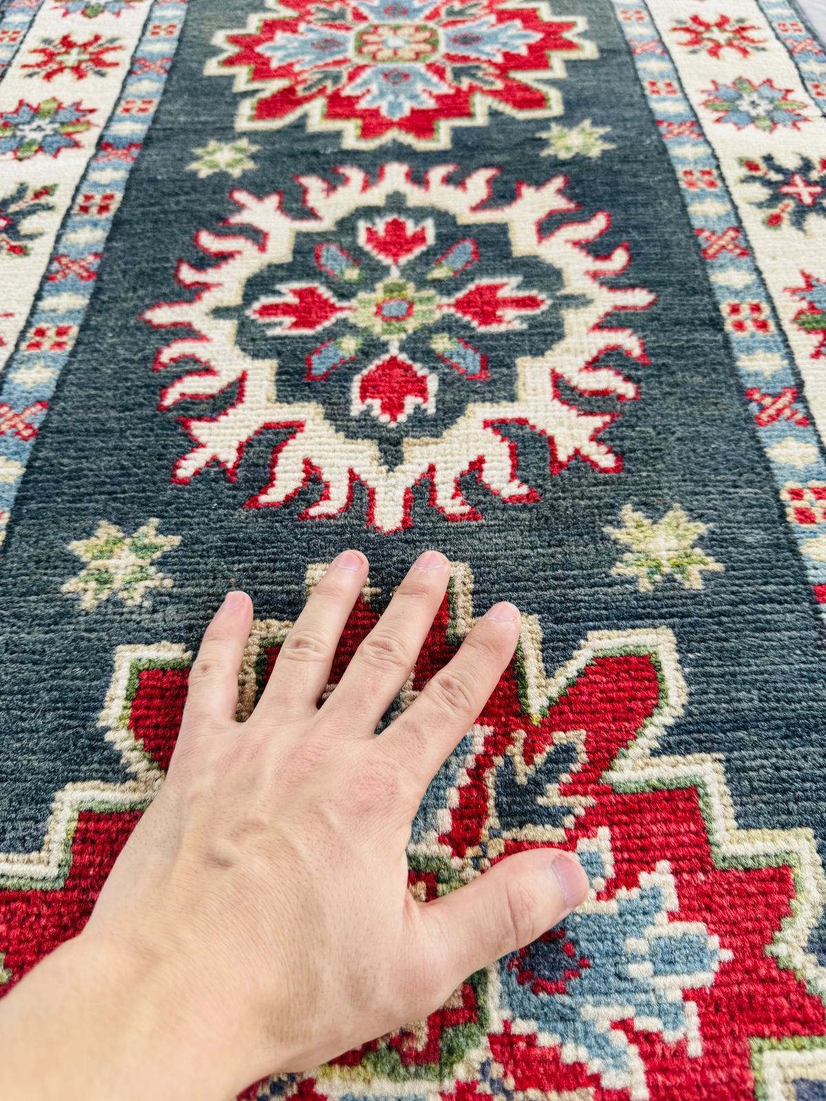 Hand-Knotted Kazak Hallway Runner Rug 173 CM x 62 CM   SK#1515
