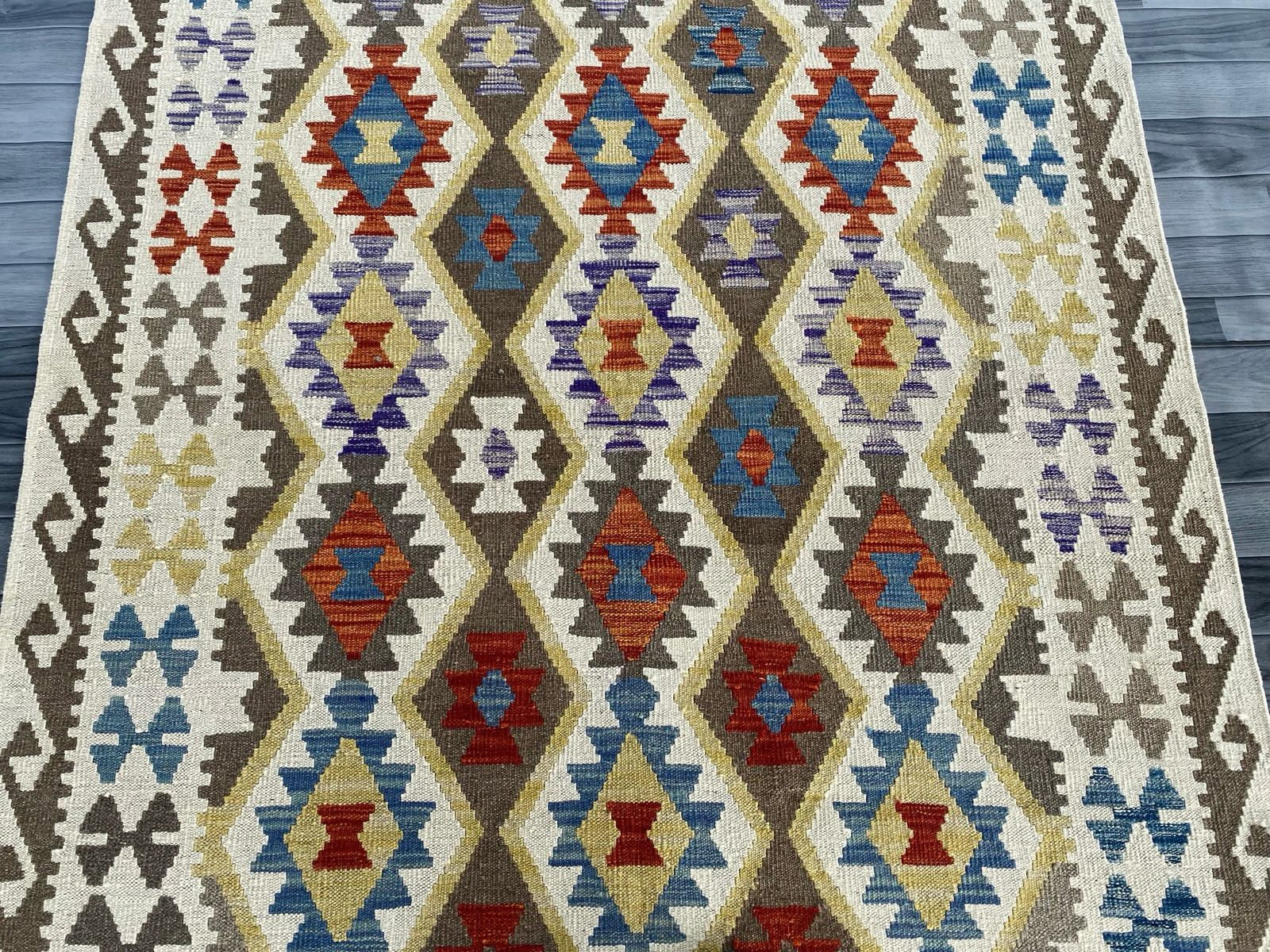 Handmade Afghan Kilim Rug  195 CM x 153 CM  SK#1237