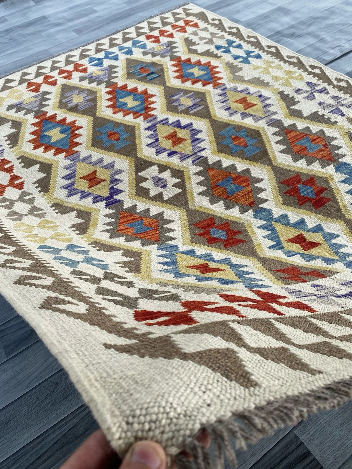 Handmade Afghan Kilim Rug  195 CM x 153 CM  SK#1237
