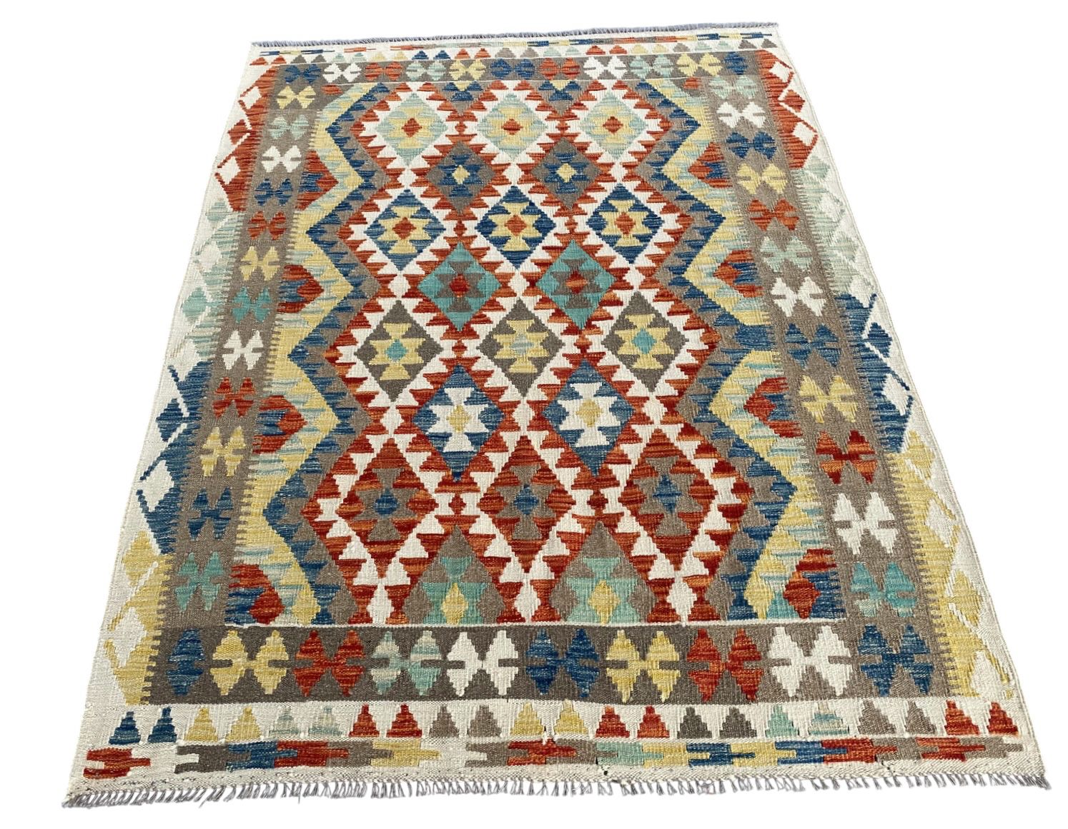 Handmade Afghan Kilim Rug 202 CM x 153 CM  SK#1239