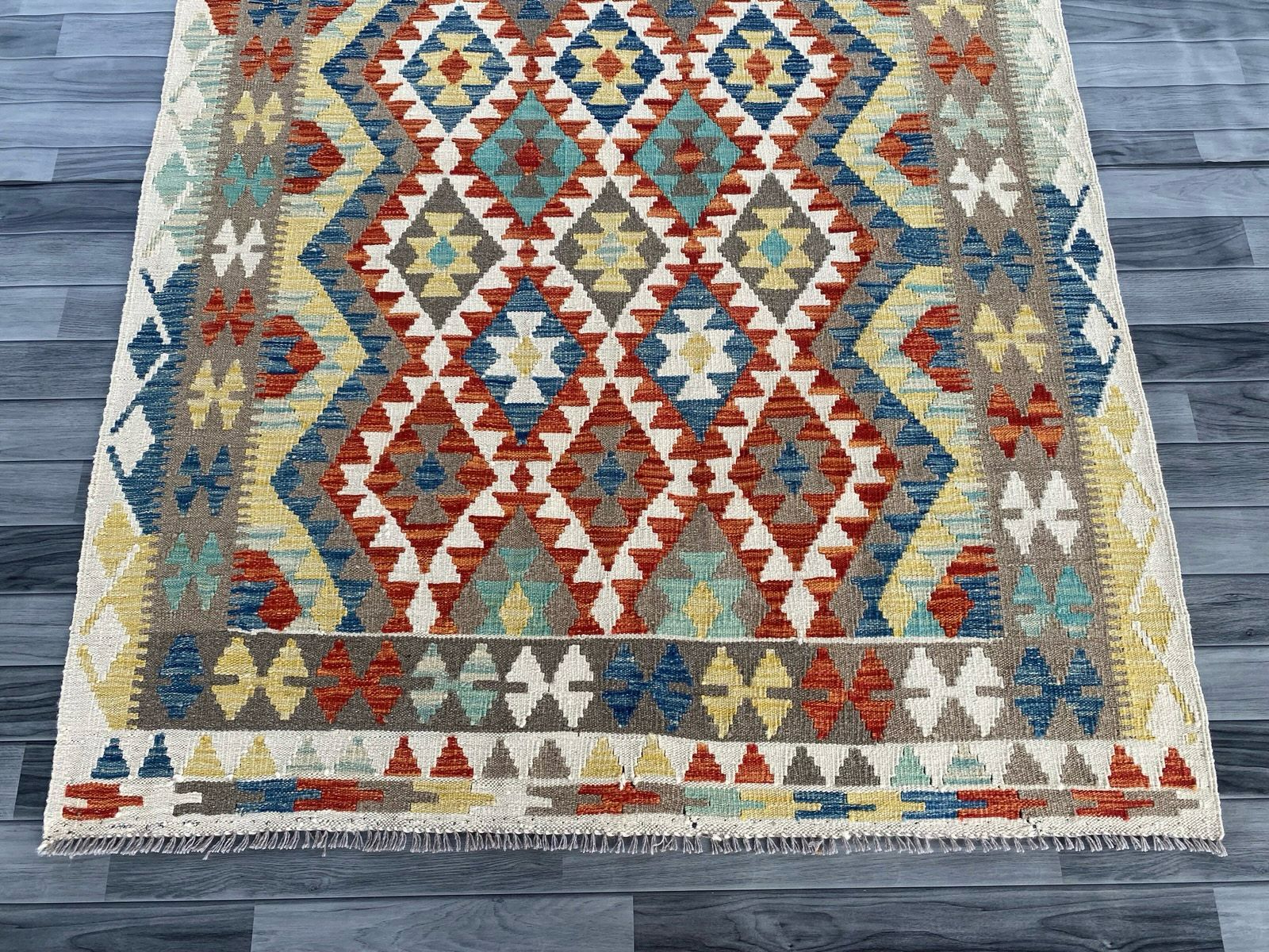Handmade Afghan Kilim Rug 202 CM x 153 CM  SK#1239