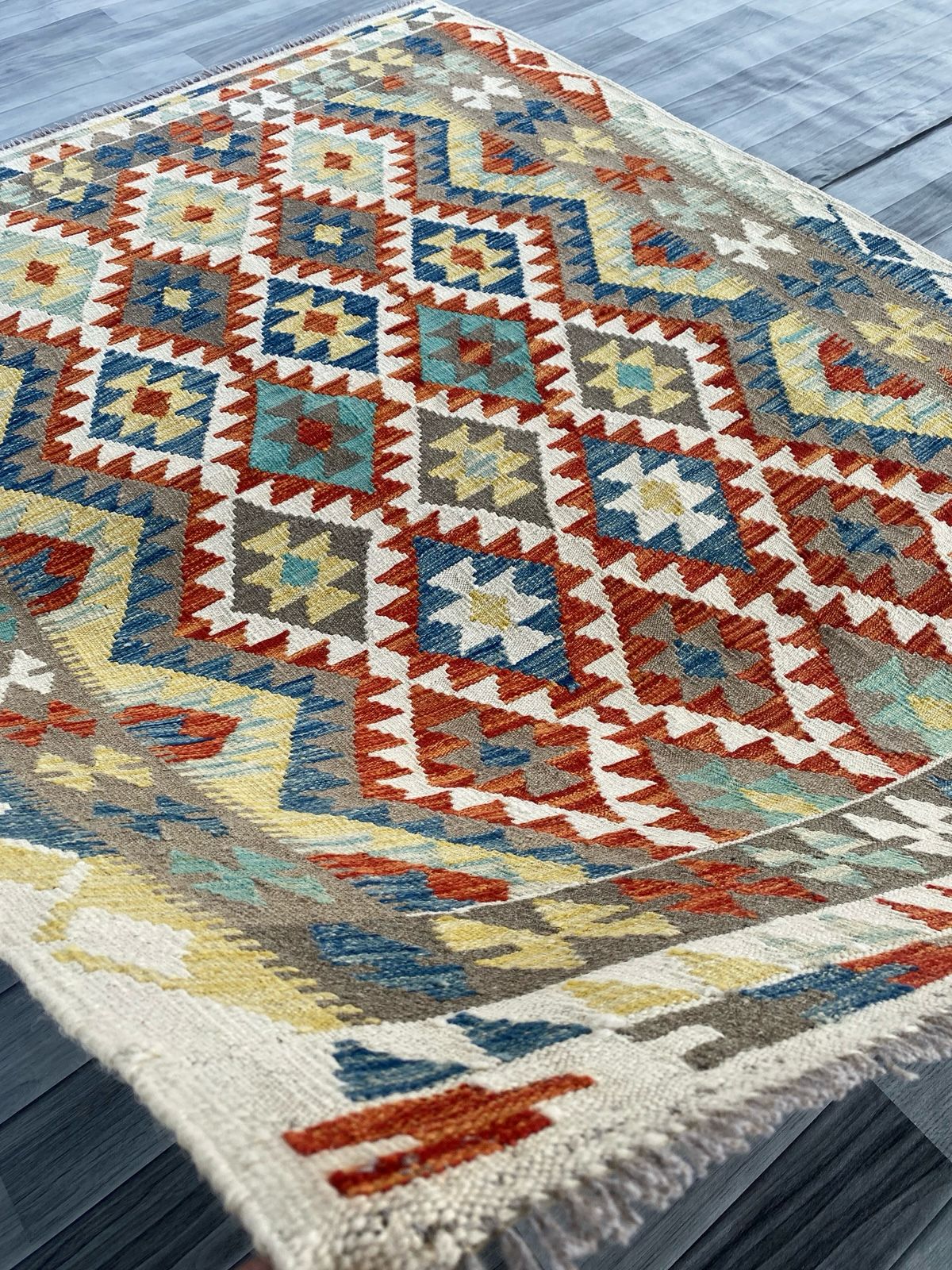 Handmade Afghan Kilim Rug 202 CM x 153 CM  SK#1239