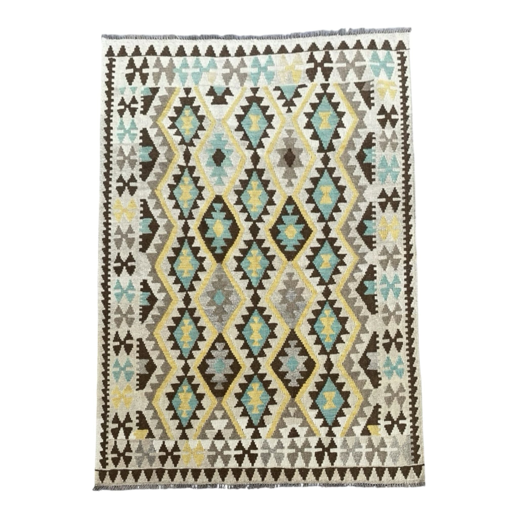 Handmade Afghan Kilim Rug 197 CM x 154 CM  SK#1240