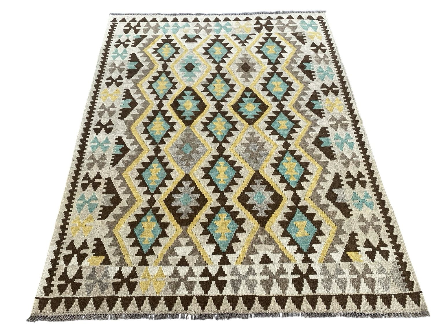 Handmade Afghan Kilim Rug 197 CM x 154 CM  SK#1240