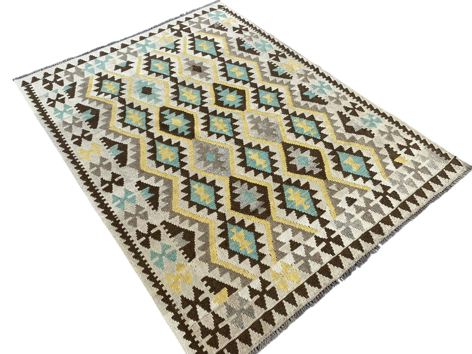 Handmade Afghan Kilim Rug 197 CM x 154 CM  SK#1240