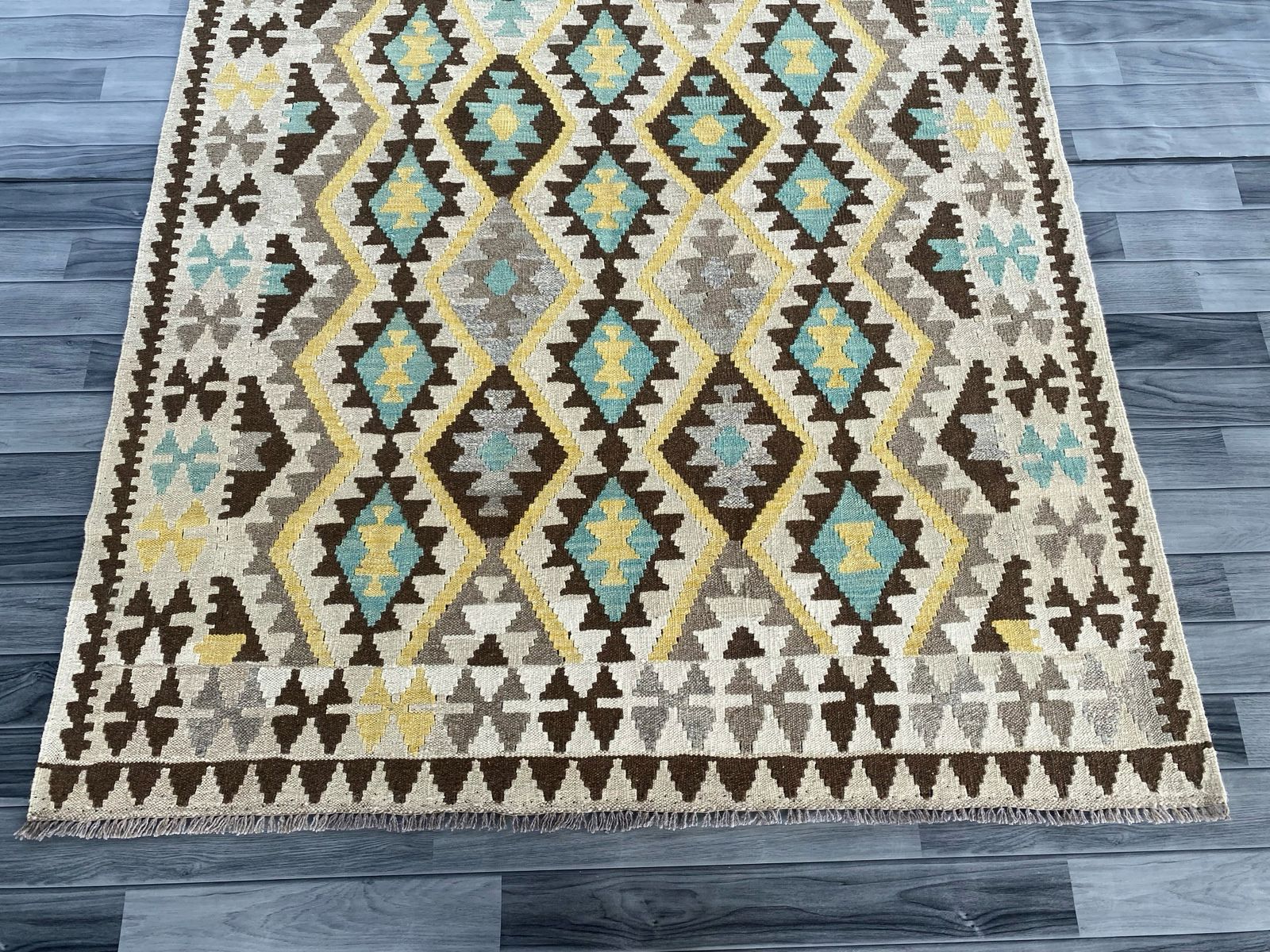 Handmade Afghan Kilim Rug 197 CM x 154 CM  SK#1240