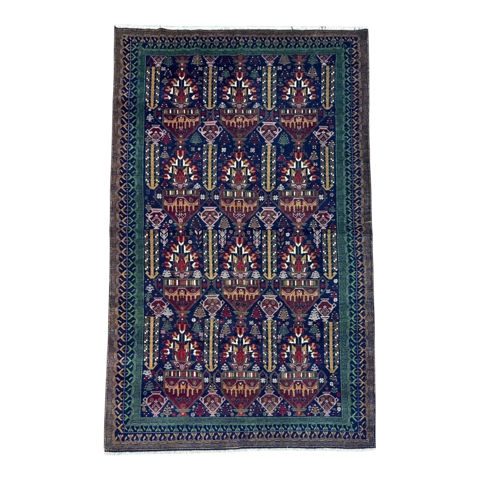 Handmade Traditional Afghan Vintage Balochi Rug  312 CM x 190 CM Sk#2011