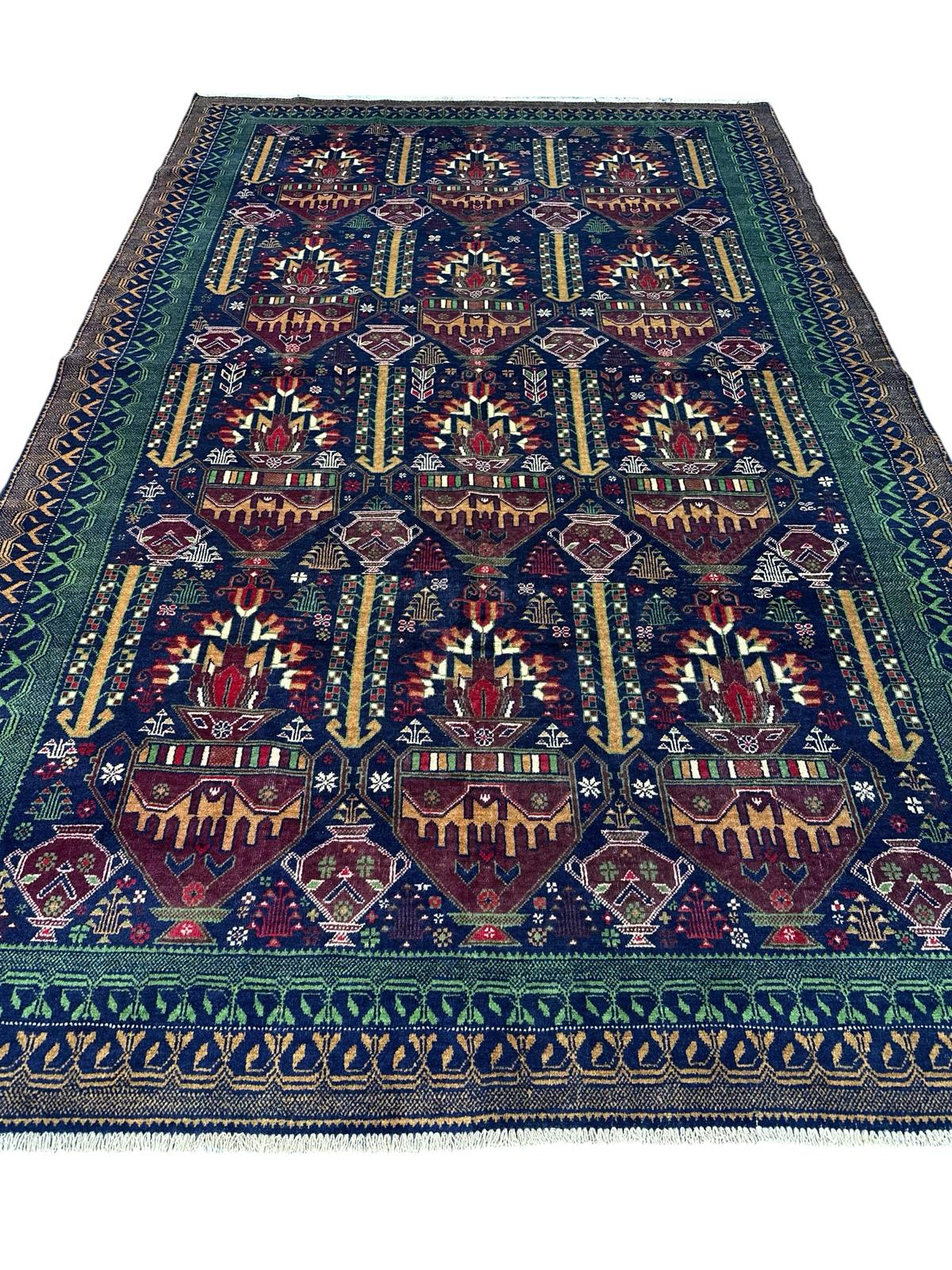 Handmade Traditional Afghan Vintage Balochi Rug  312 CM x 190 CM Sk#2011