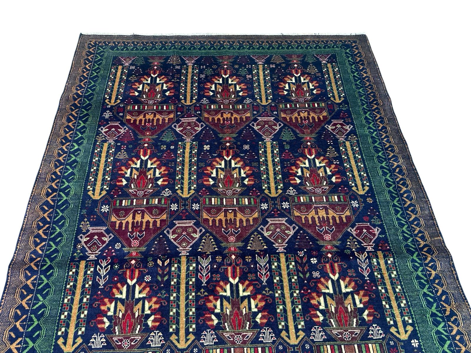 Handmade Traditional Afghan Vintage Balochi Rug  312 CM x 190 CM Sk#2011