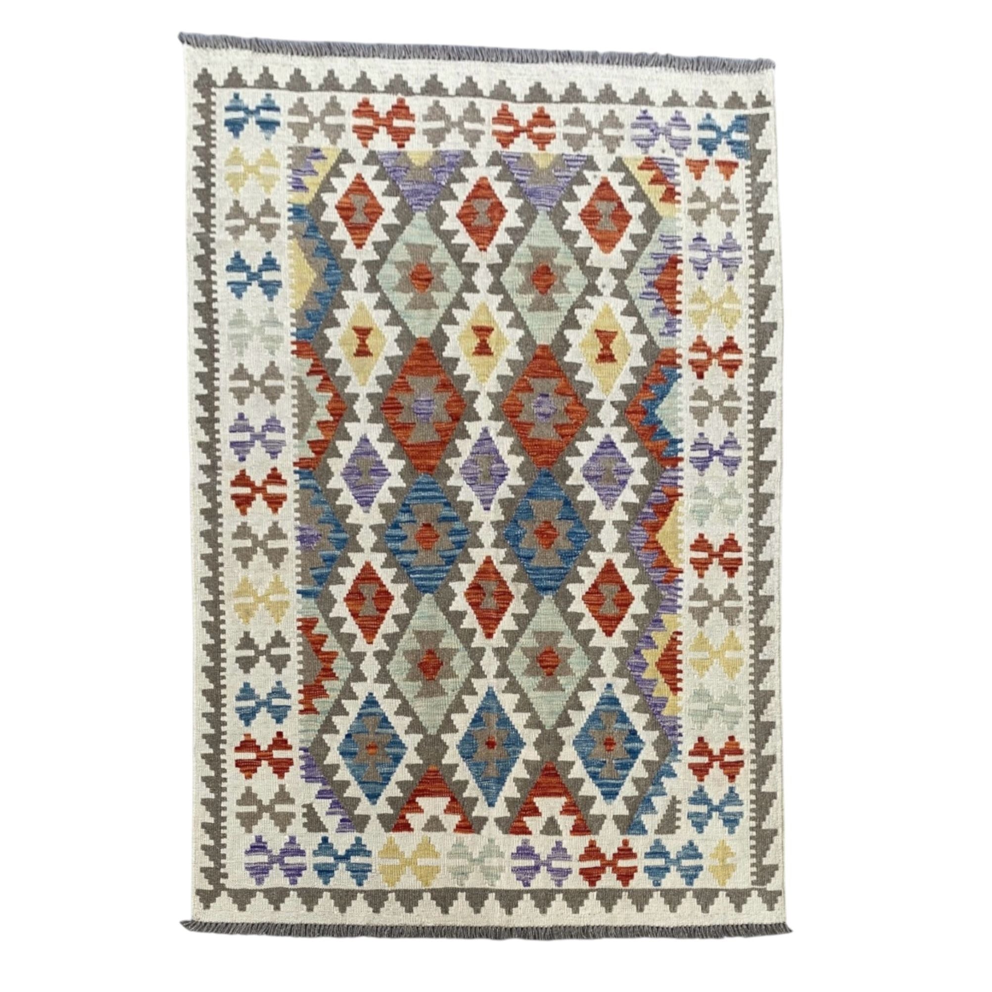 Handmade Afghan Kilim Rug 198 CM x 151 CM Sk#1246