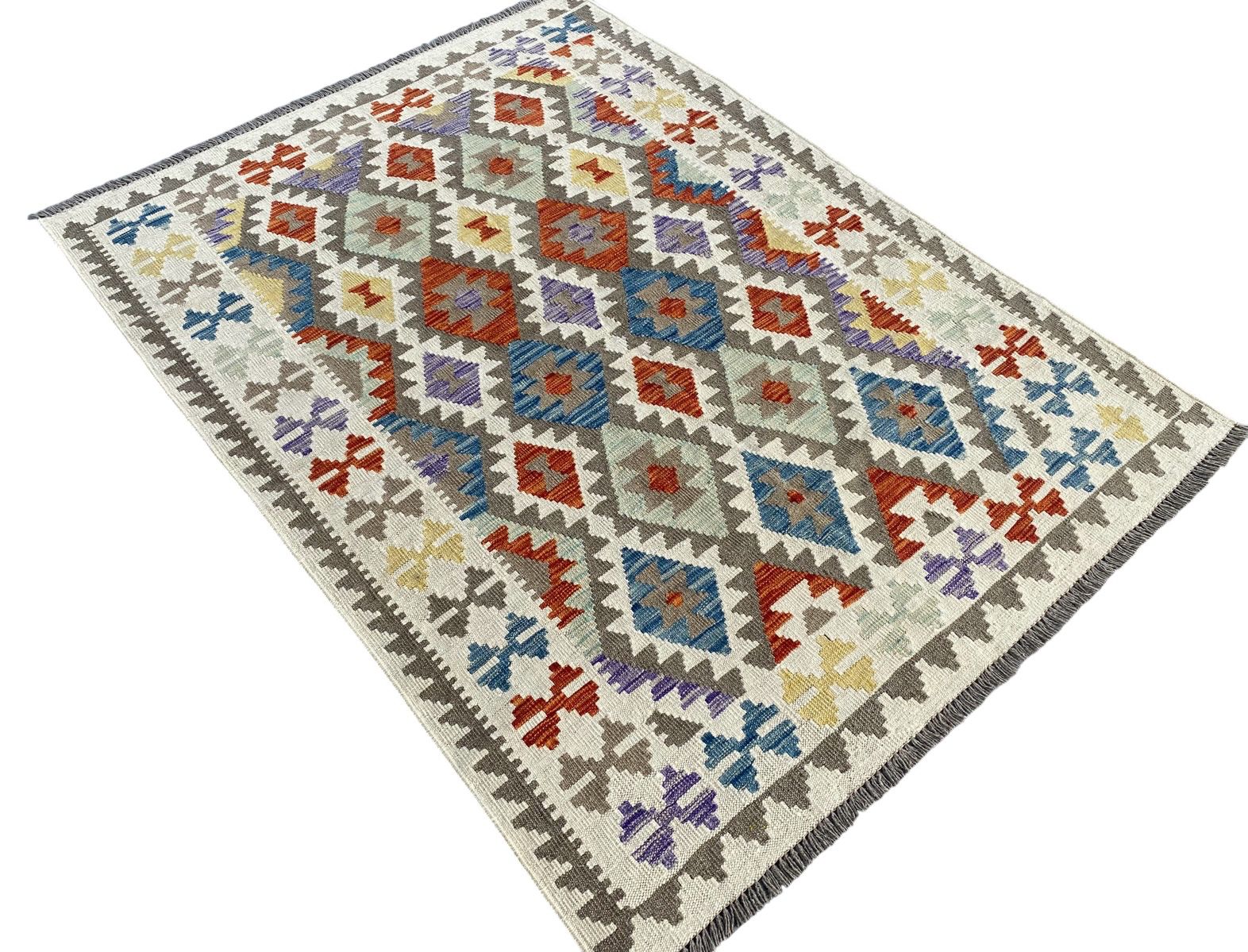 Handmade Afghan Kilim Rug 198 CM x 151 CM Sk#1246