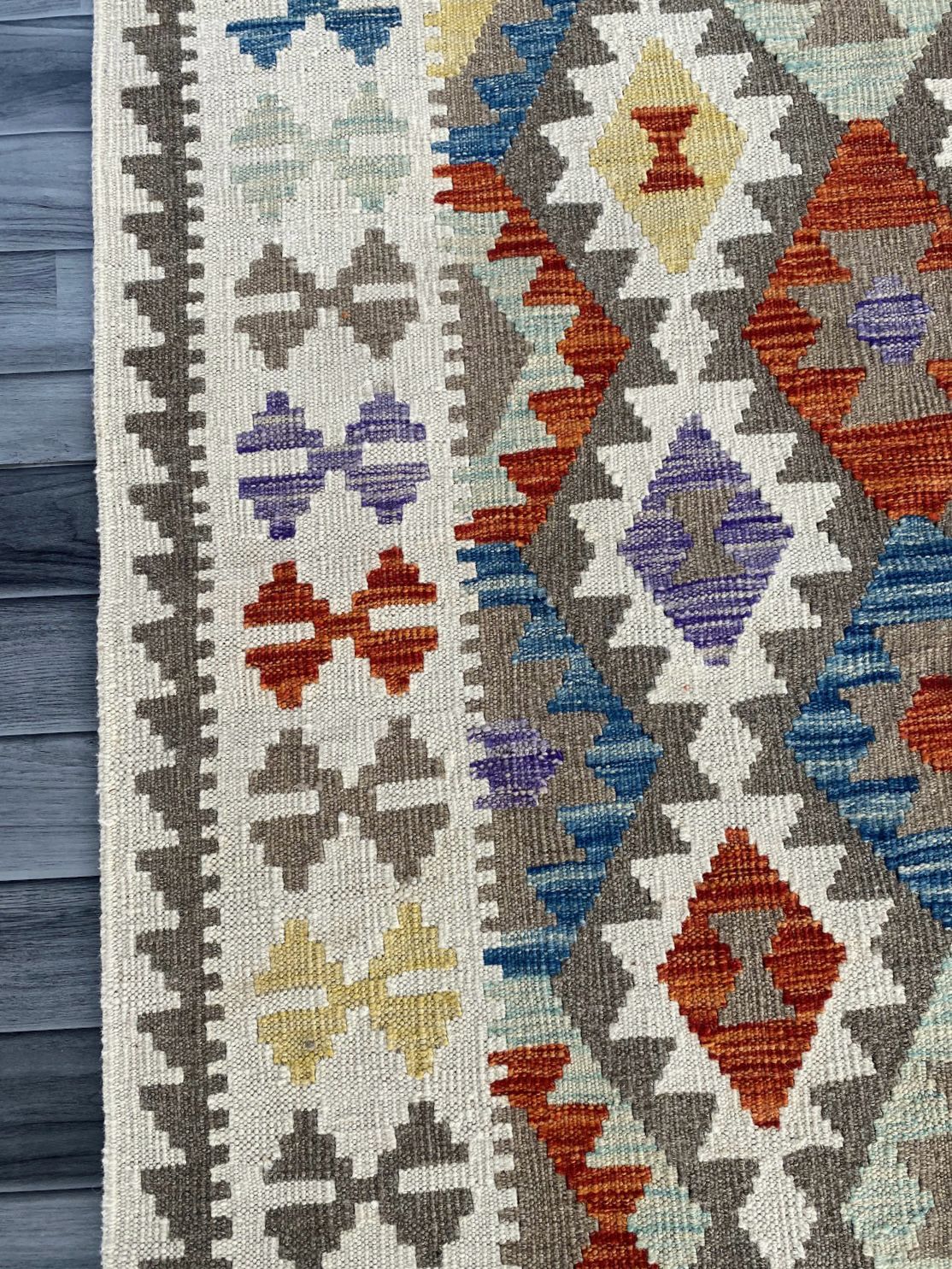 Handmade Afghan Kilim Rug 198 CM x 151 CM Sk#1246