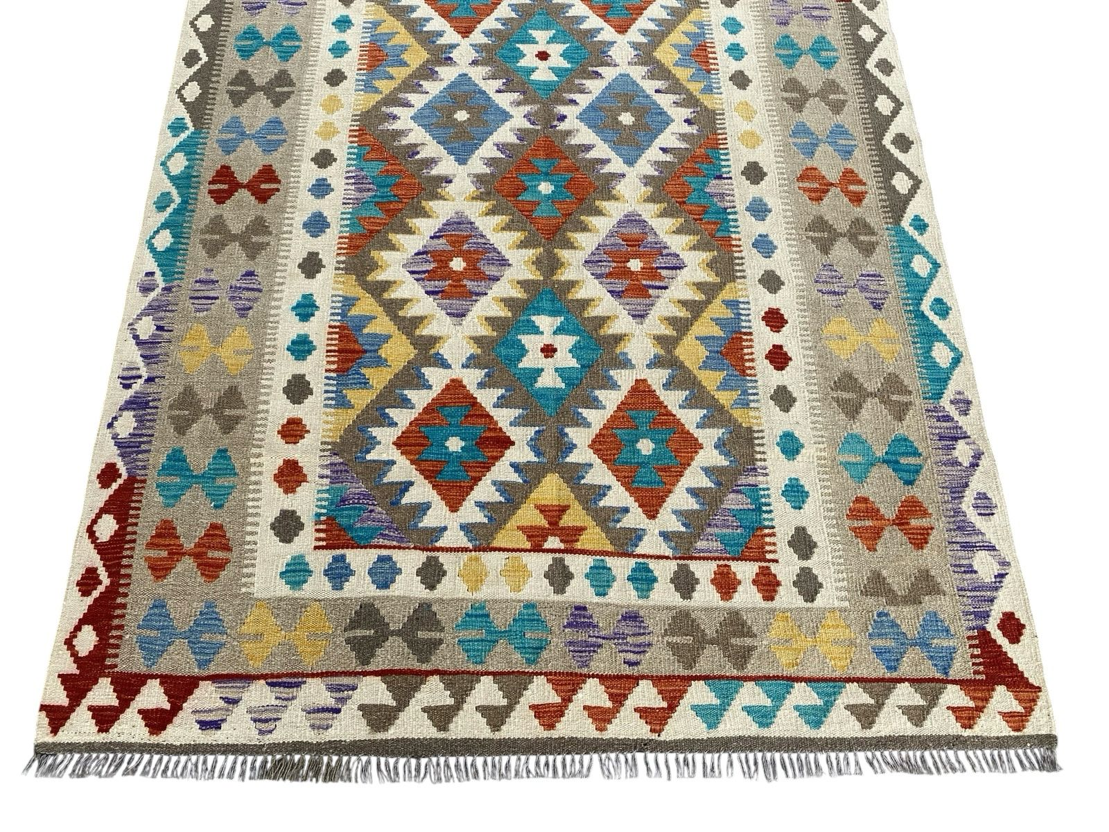 Handmade Afghan Kilim Rug 198 CM x 151 CM Sk#1247