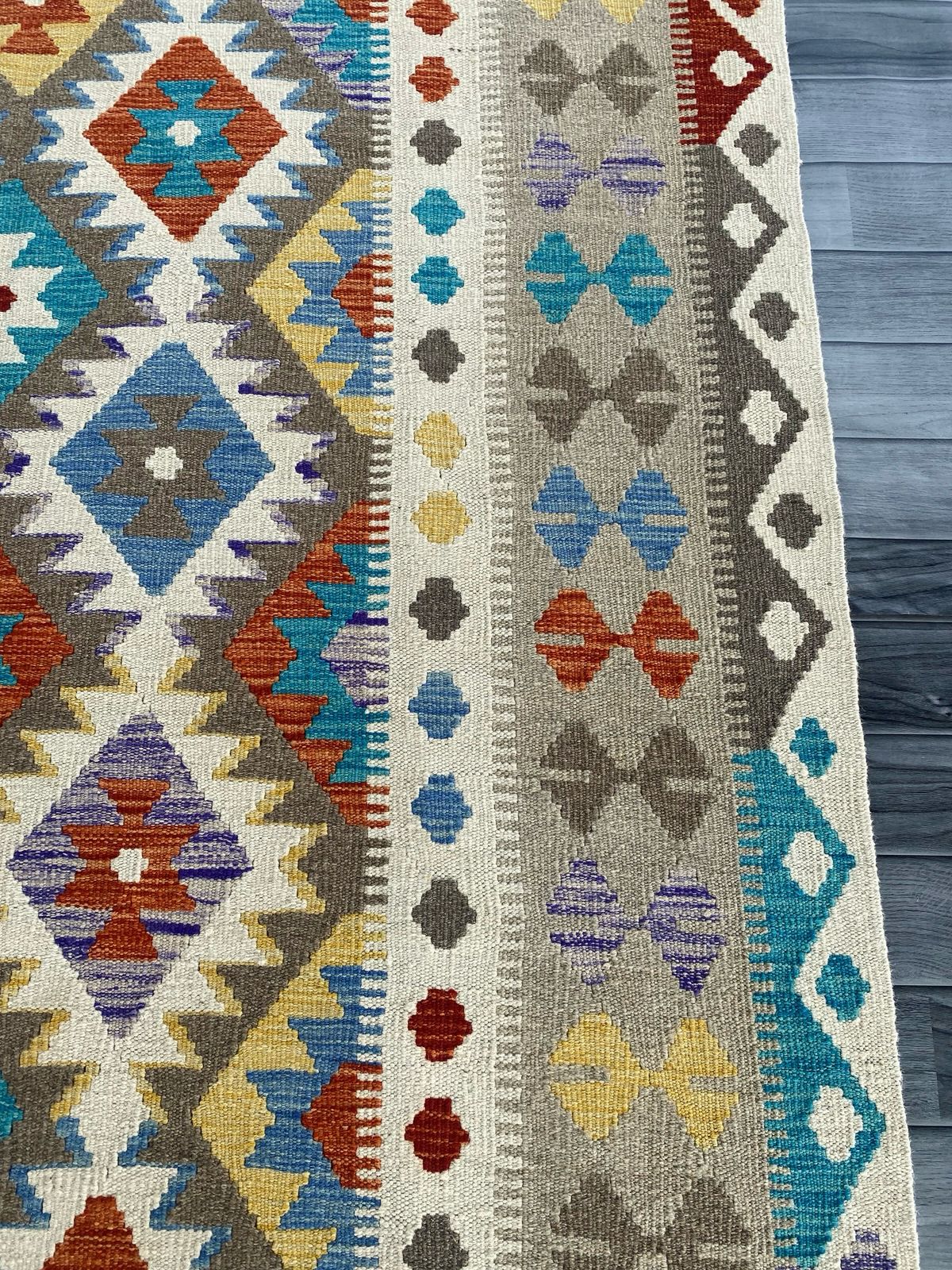 Handmade Afghan Kilim Rug 198 CM x 151 CM Sk#1247
