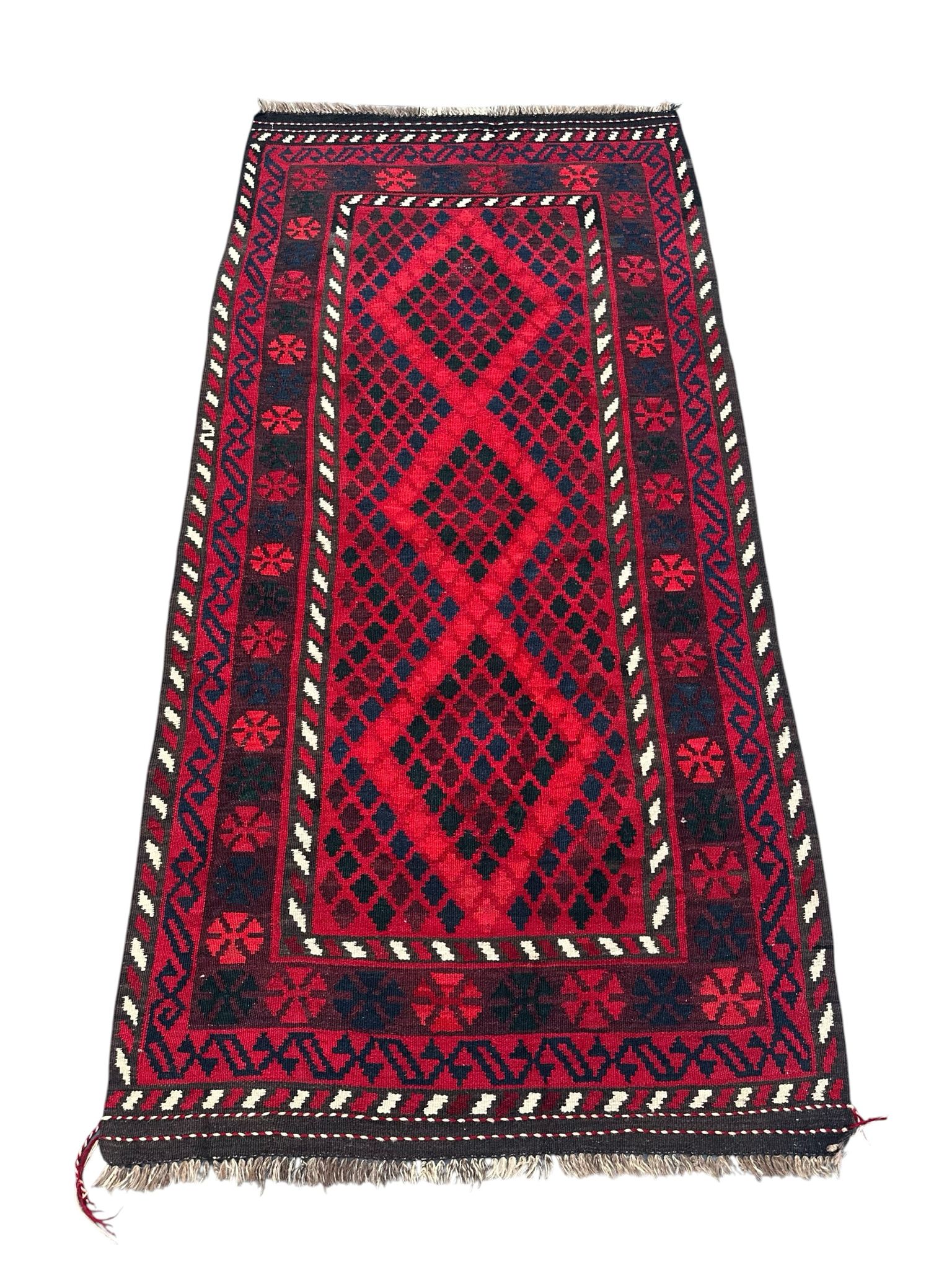 Handmade Afghan Kilim Runner Rug 195 CM x 100 CM Sk#2015