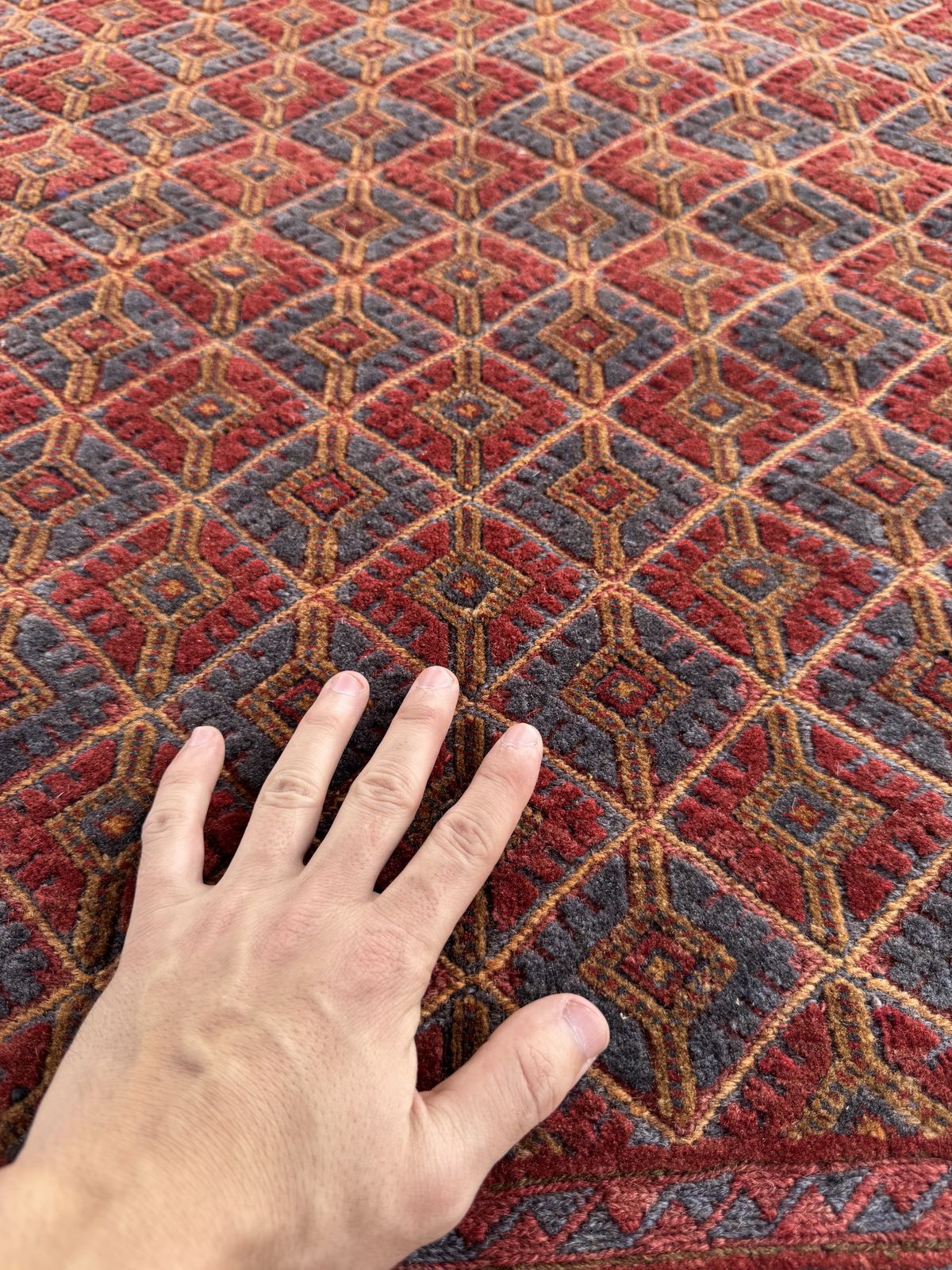 Handmade Afghan Meshwani Rug 120 CM x 107 CM  SK#1497