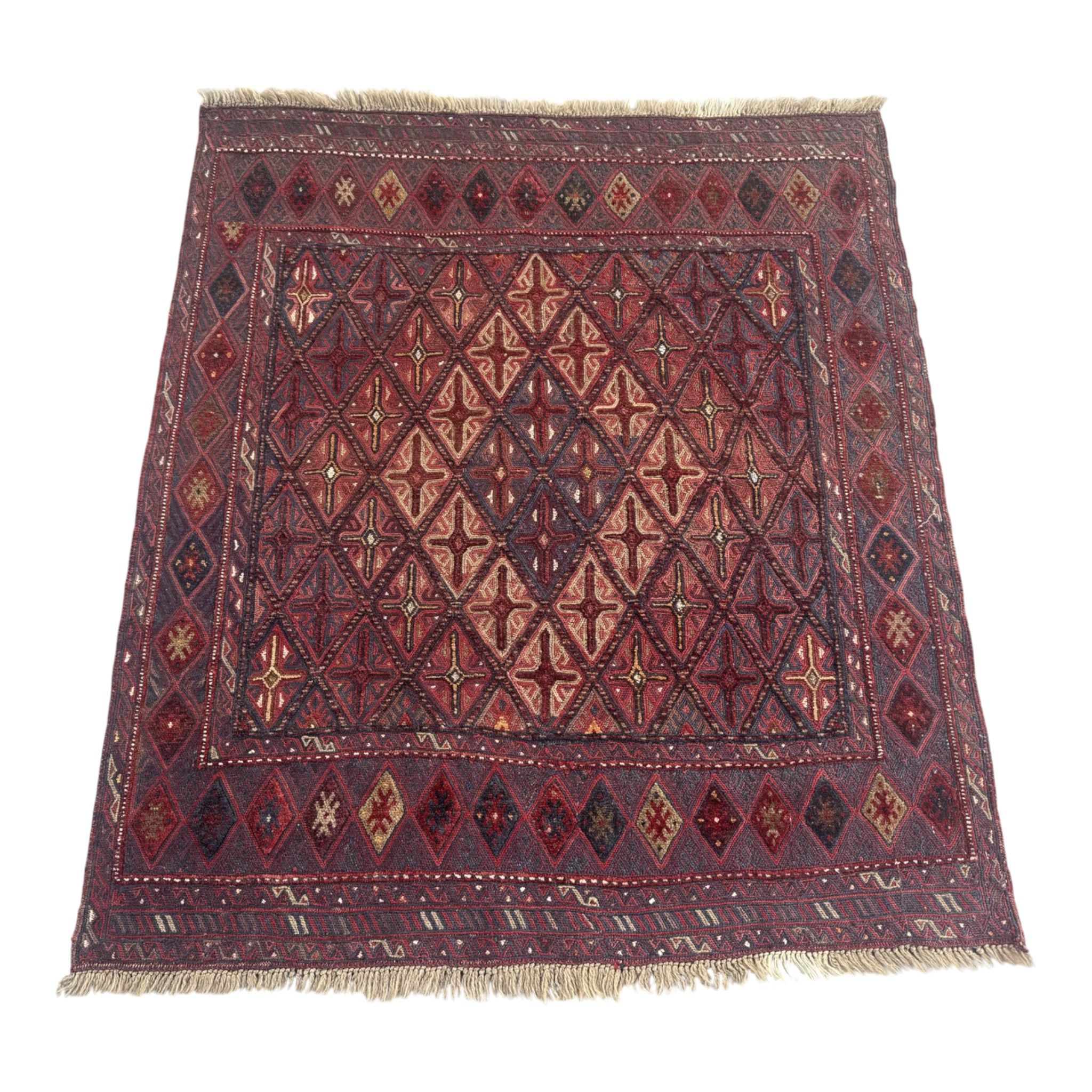 Handmade Tribal Afghan Meshwani Rug 147 CM x 132 CM  SK#1500