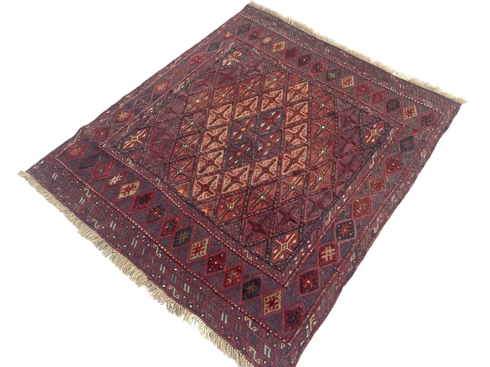 Handmade Tribal Afghan Meshwani Rug 147 CM x 132 CM  SK#1500