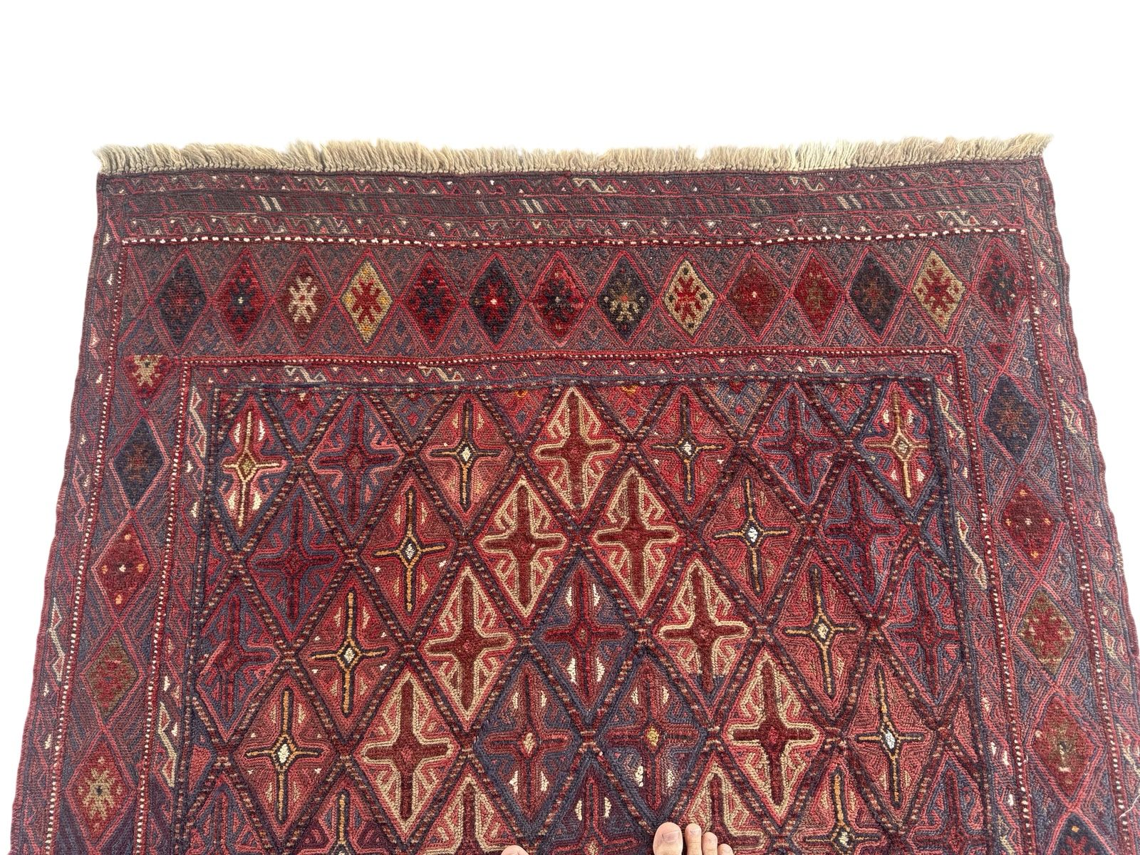 Handmade Tribal Afghan Meshwani Rug 147 CM x 132 CM  SK#1500
