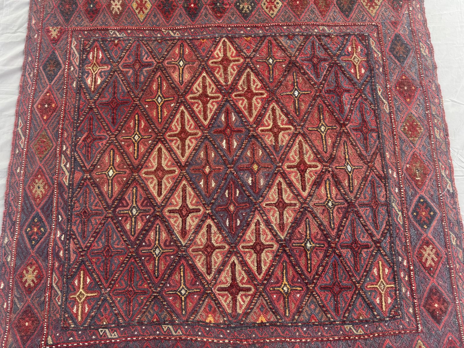 Handmade Tribal Afghan Meshwani Rug 147 CM x 132 CM  SK#1500