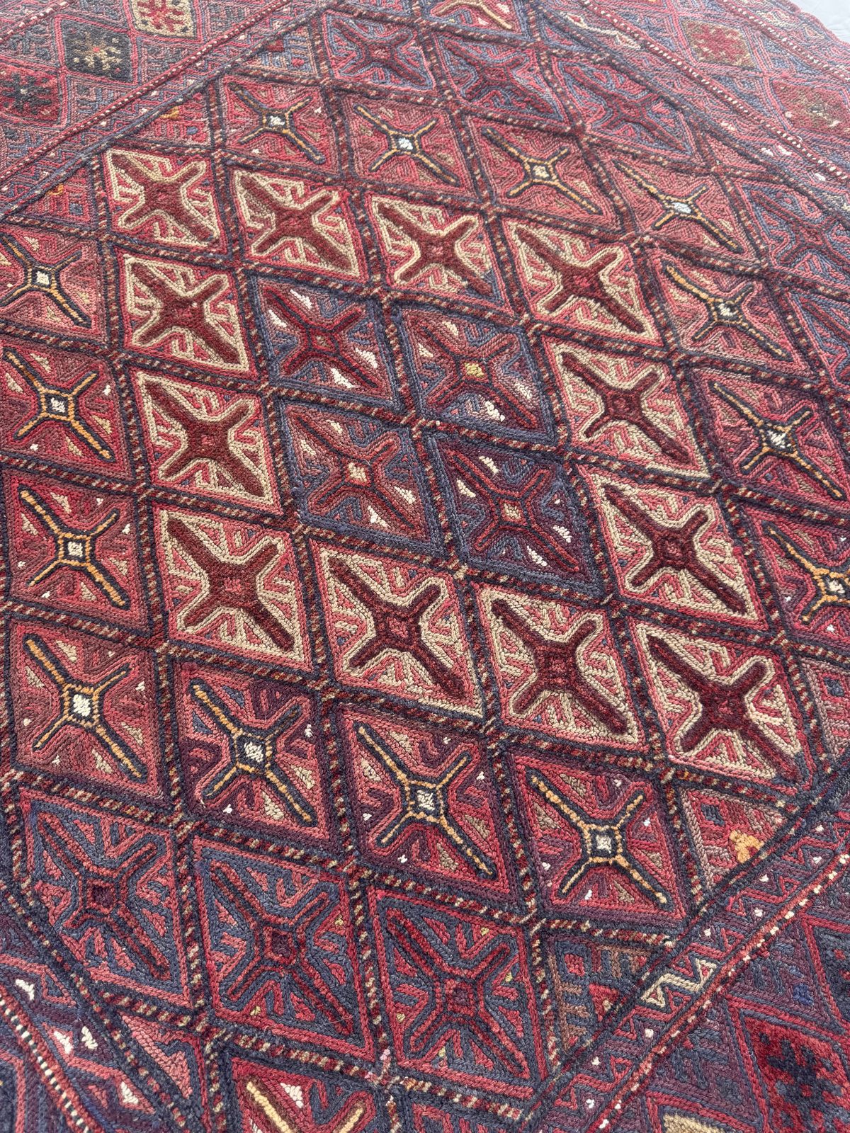 Handmade Tribal Afghan Meshwani Rug 147 CM x 132 CM  SK#1500