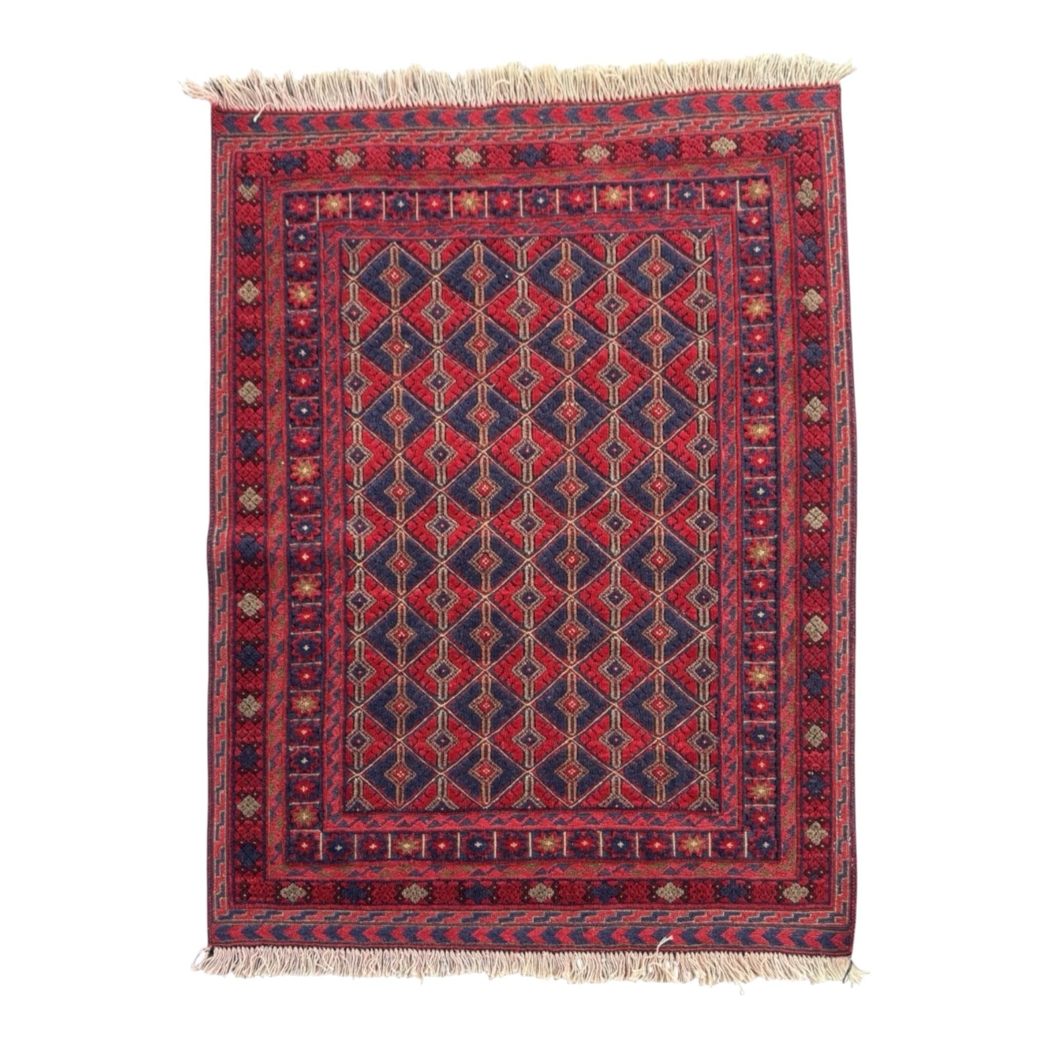 Handmade Tribal Afghan Meshwani Rug 120 CM x 103 CM  SK#1501