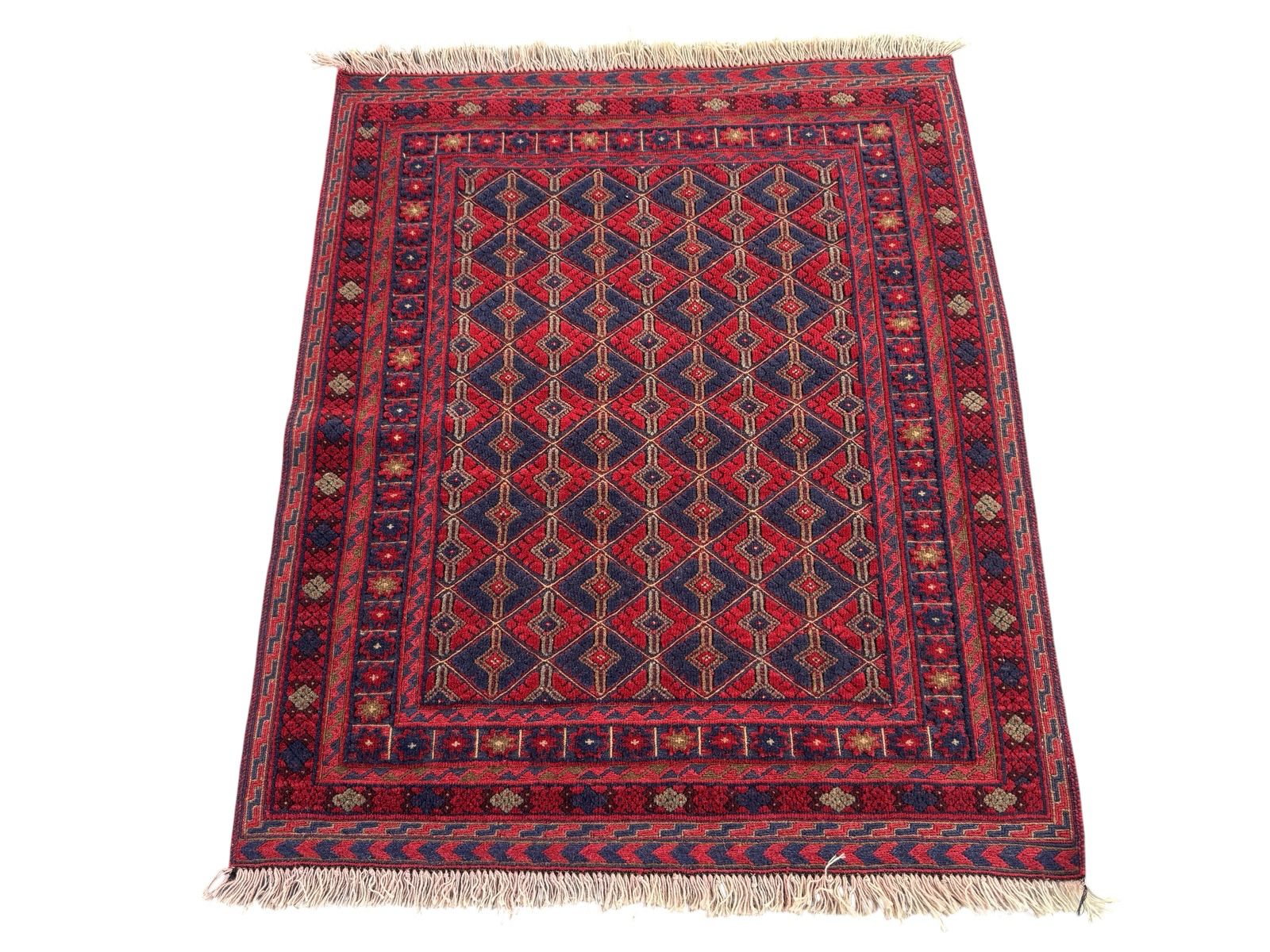 Handmade Tribal Afghan Meshwani Rug 120 CM x 103 CM  SK#1501
