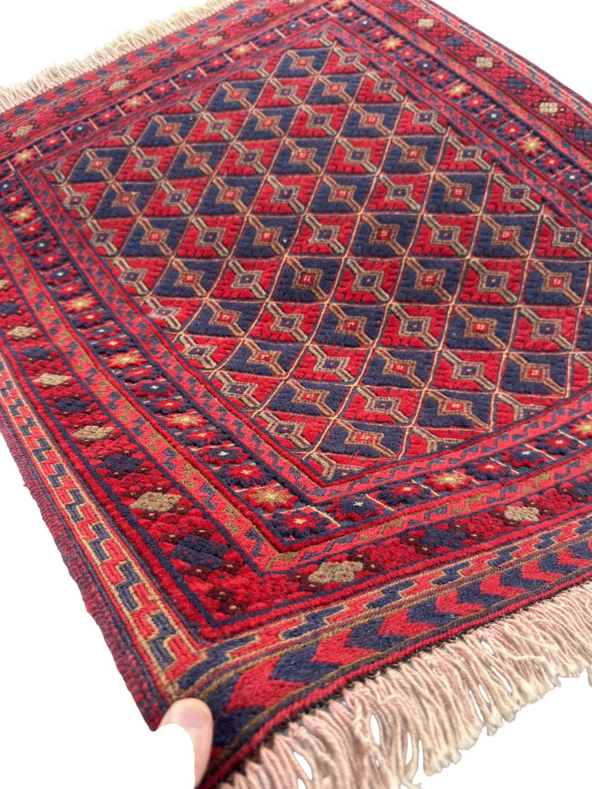 Handmade Tribal Afghan Meshwani Rug 120 CM x 103 CM  SK#1501
