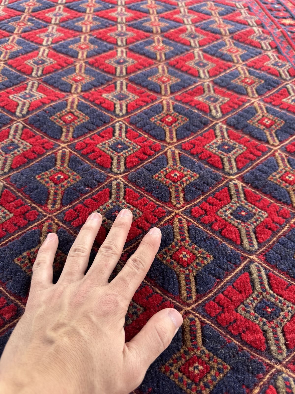 Handmade Tribal Afghan Meshwani Rug 120 CM x 103 CM  SK#1501