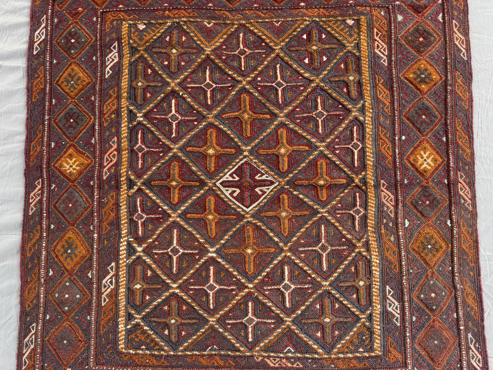 Handmade Tribal Afghan Meshwani Rug 130 CM x 117 CM  SK#1502