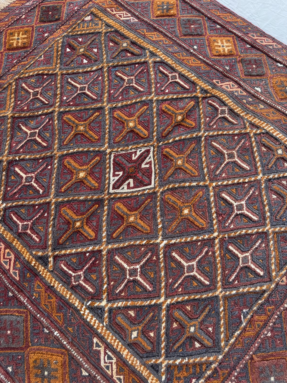 Handmade Tribal Afghan Meshwani Rug 130 CM x 117 CM  SK#1502