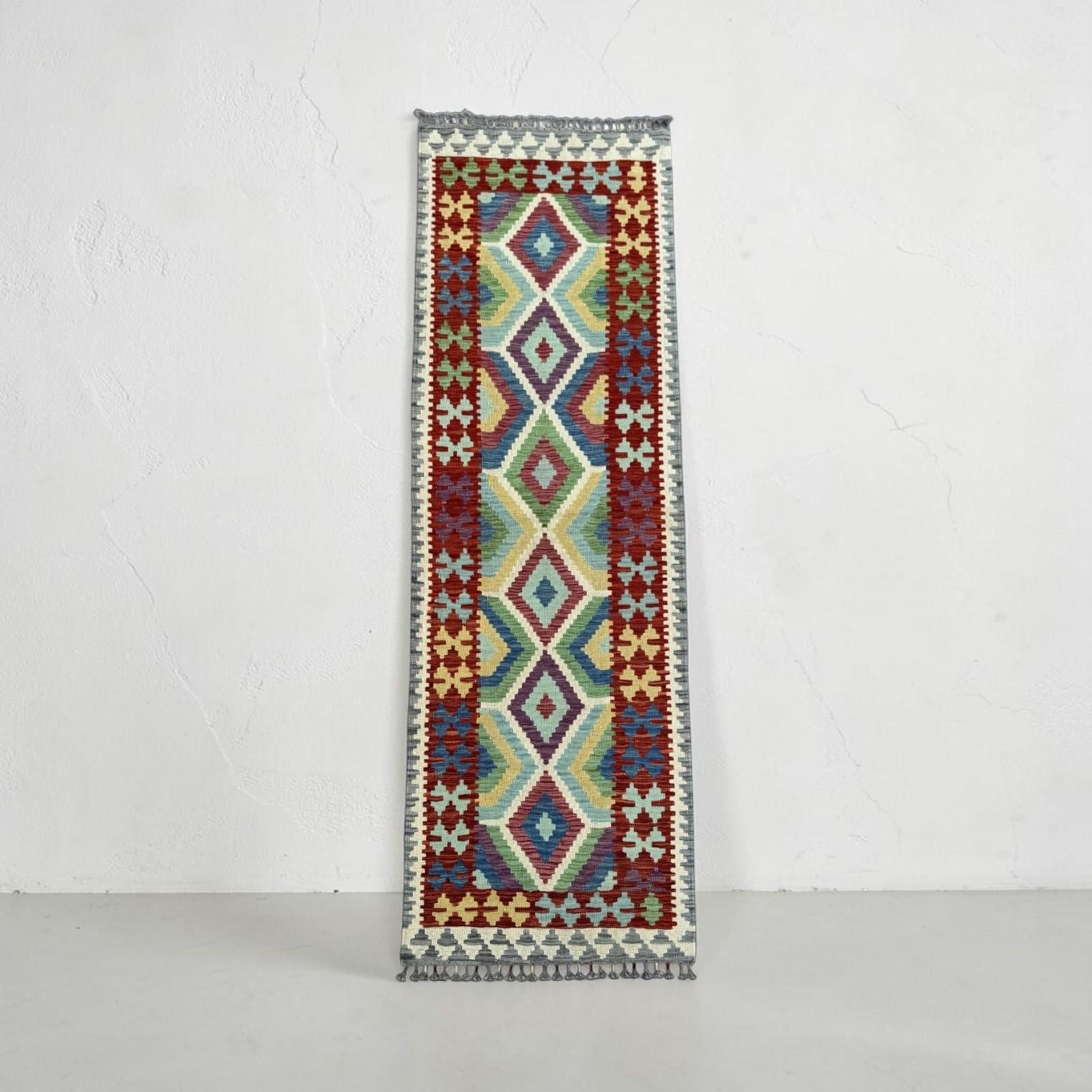 Handmade Afghan Kilim Runner Rug 255 CM x 86 CM Sk#1410