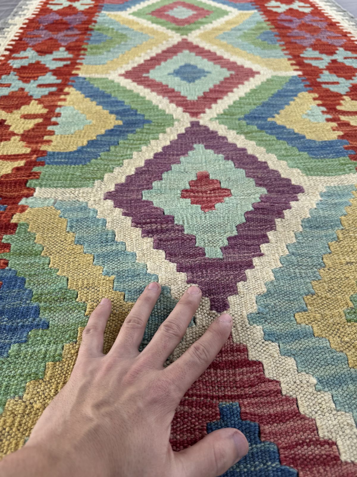 Handmade Afghan Kilim Runner Rug 255 CM x 86 CM Sk#1410