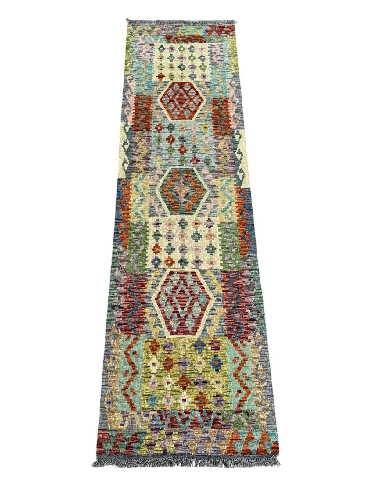 Handmade Afghan Kilim Runner Rug 300 CM x 85 CM Sk#1411
