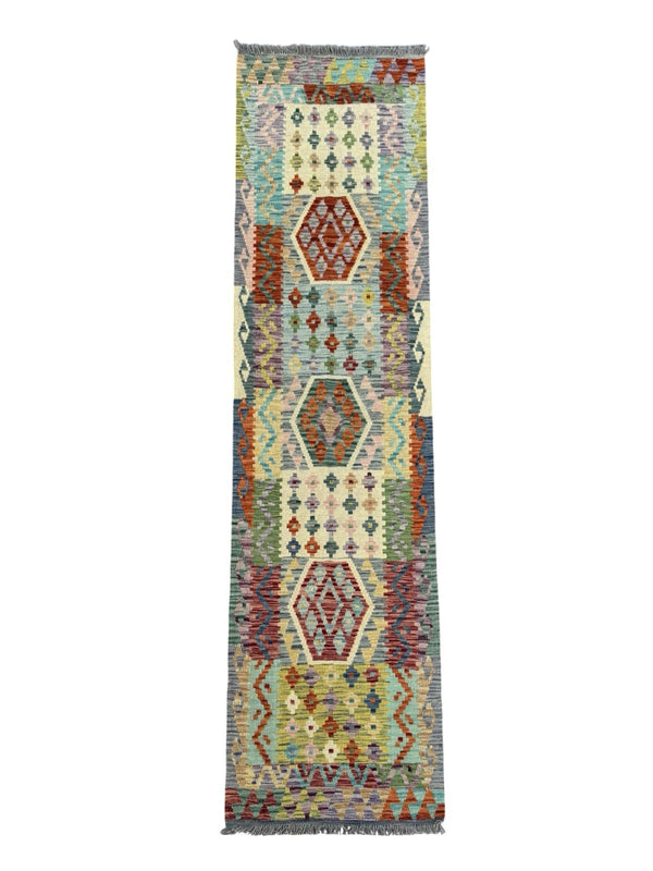 Handmade Afghan Kilim Runner Rug 300 CM x 85 CM Sk#1411