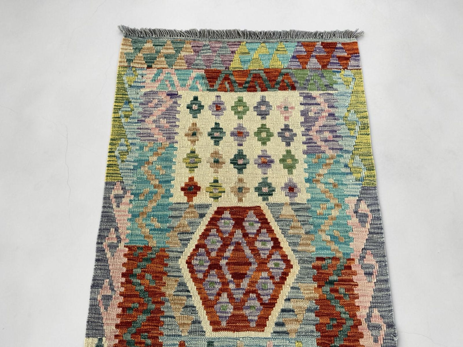 Handmade Afghan Kilim Runner Rug 300 CM x 85 CM Sk#1411
