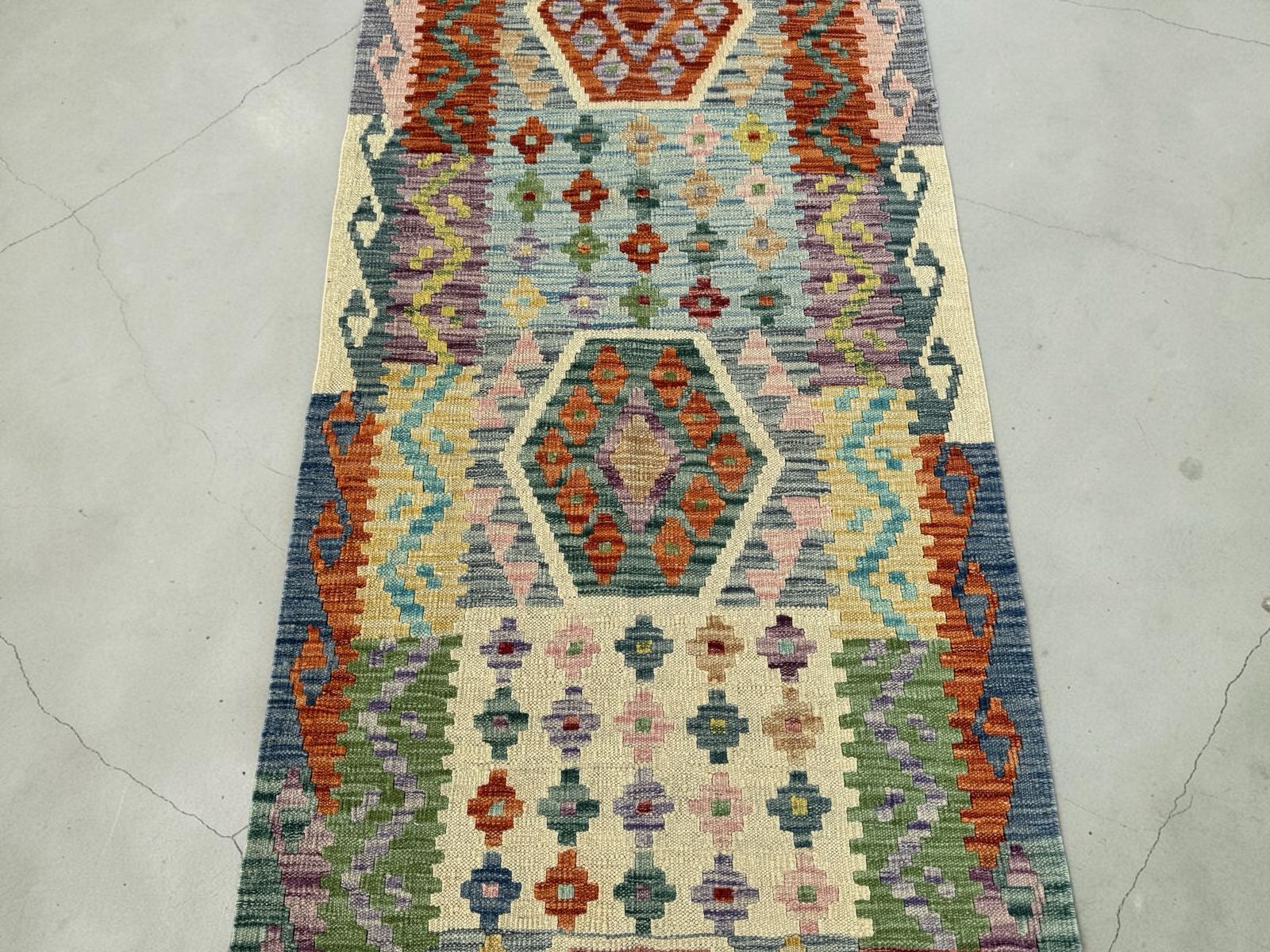 Handmade Afghan Kilim Runner Rug 300 CM x 85 CM Sk#1411