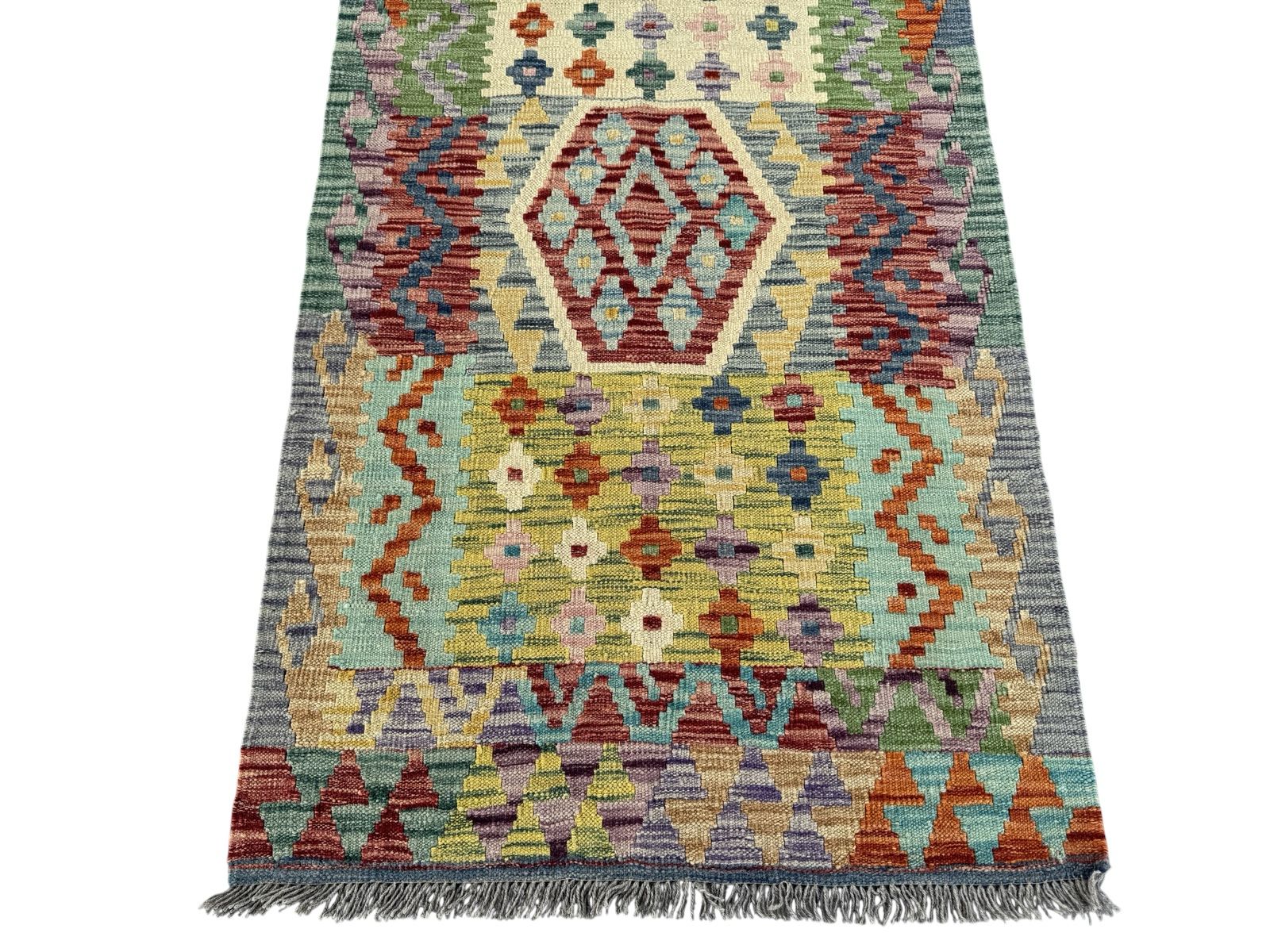 Handmade Afghan Kilim Runner Rug 300 CM x 85 CM Sk#1411