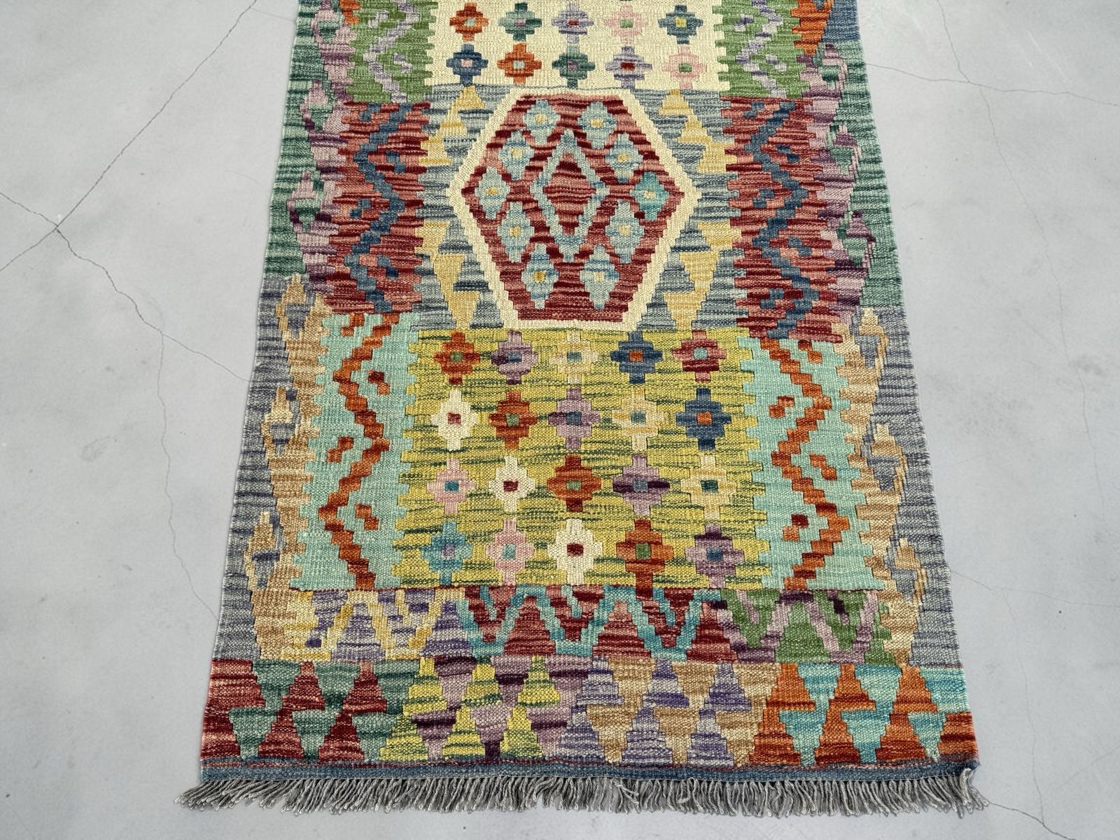 Handmade Afghan Kilim Runner Rug 300 CM x 85 CM Sk#1411