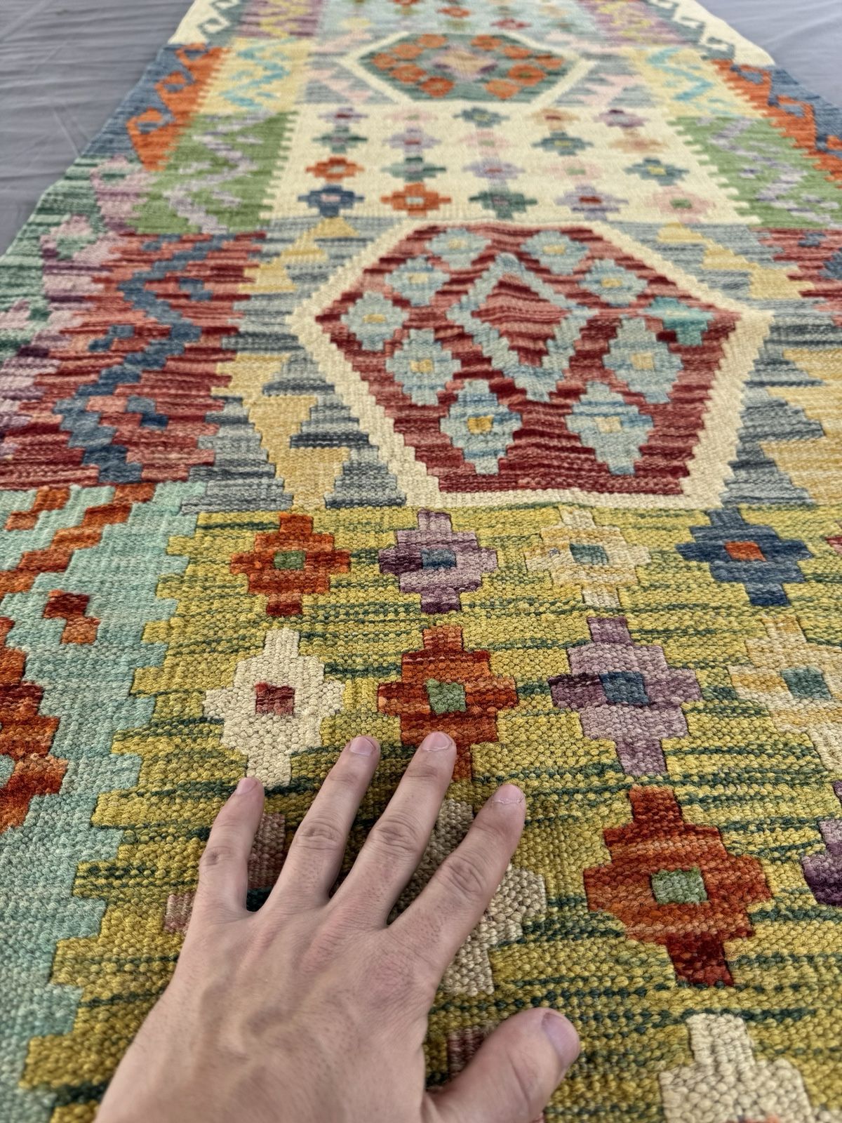 Handmade Afghan Kilim Runner Rug 300 CM x 85 CM Sk#1411