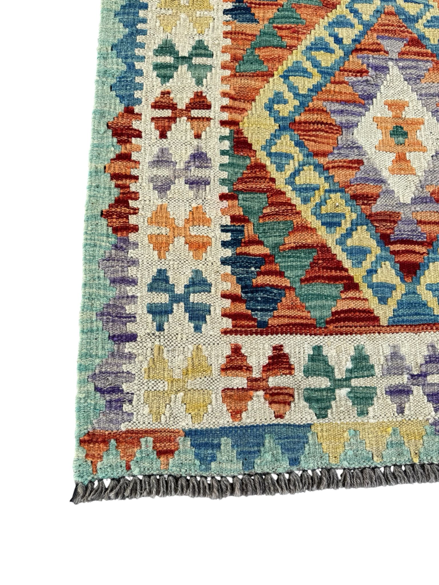 Handmade Afghan Kilim Runner Rug 285 CM x 82 CM Sk#1412
