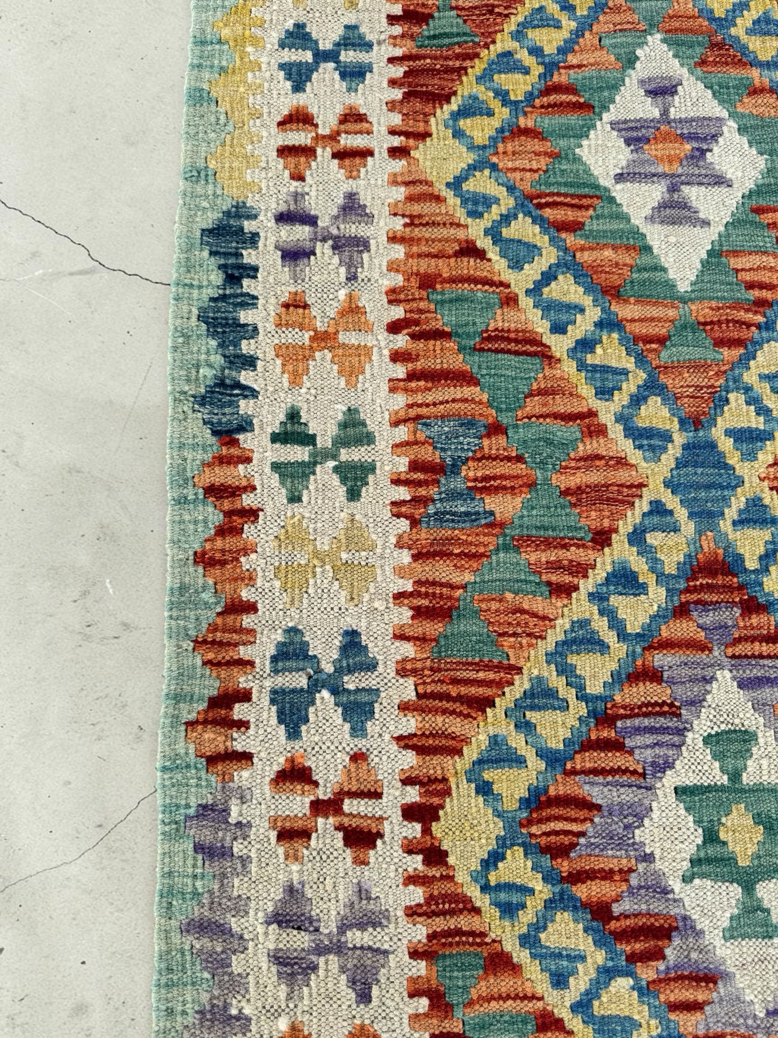 Handmade Afghan Kilim Runner Rug 285 CM x 82 CM Sk#1412