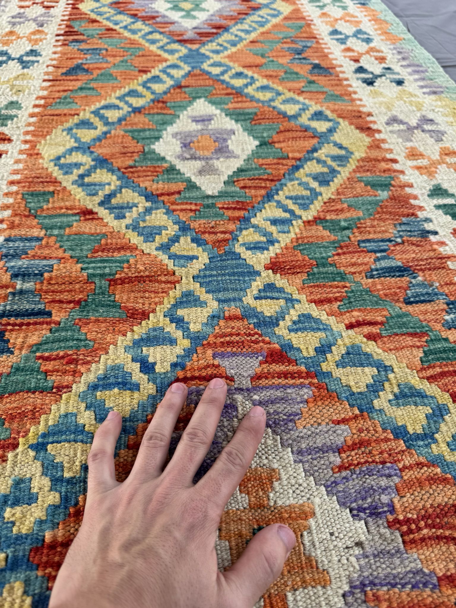 Handmade Afghan Kilim Runner Rug 285 CM x 82 CM Sk#1412