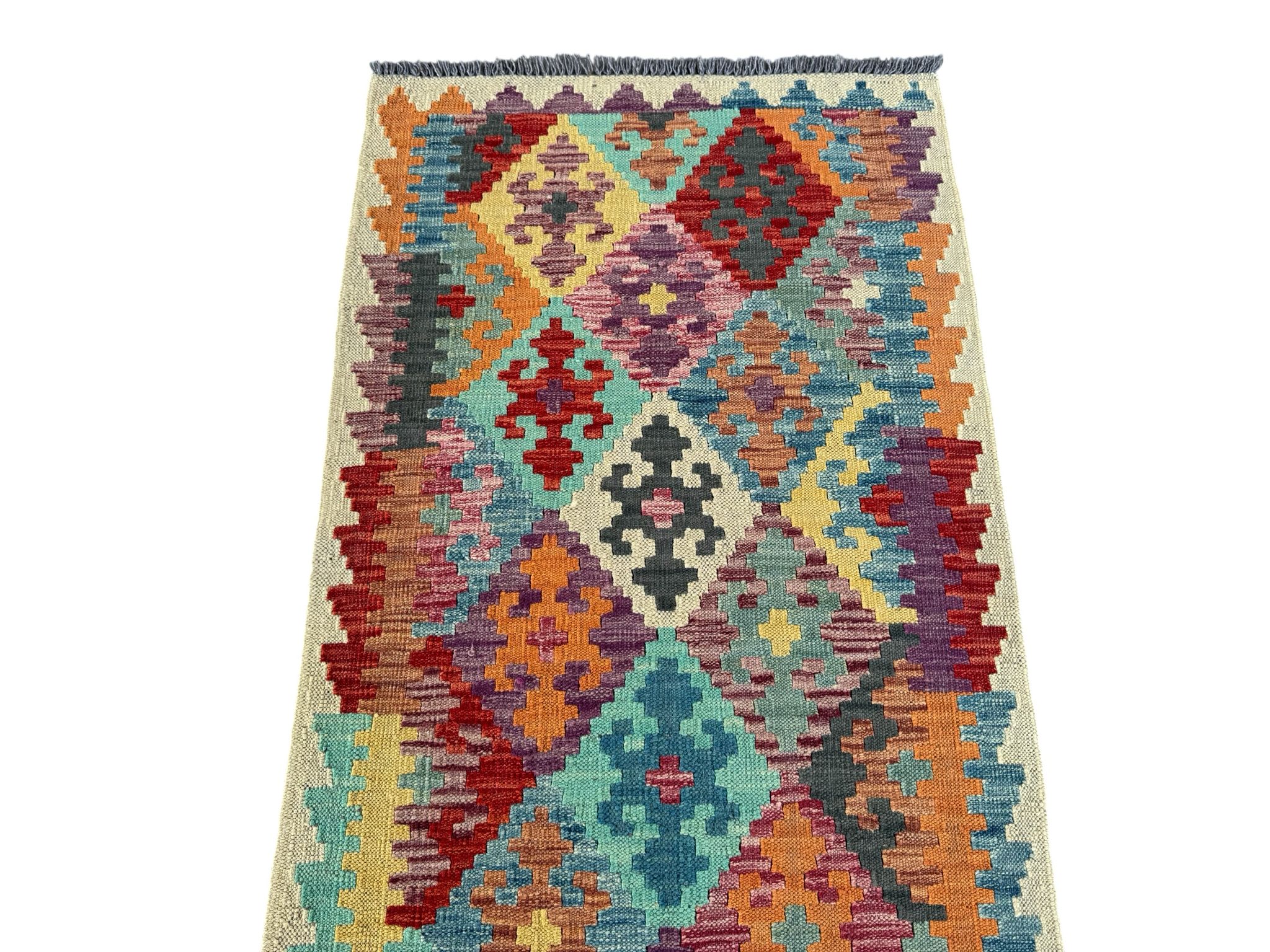Handmade Afghan Kilim Runner Rug 290 CM x 80 CM Sk#1413