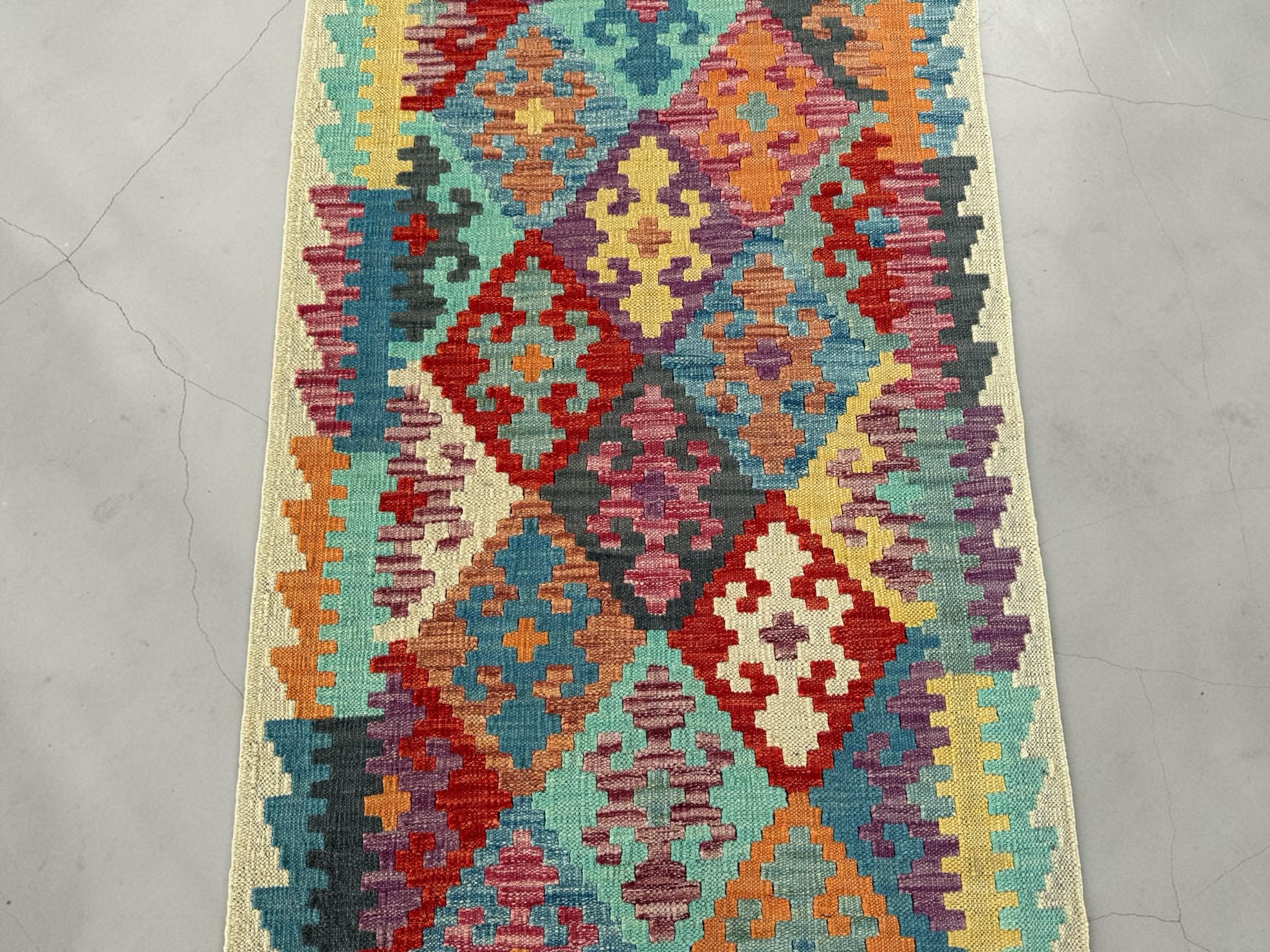 Handmade Afghan Kilim Runner Rug 290 CM x 80 CM Sk#1413