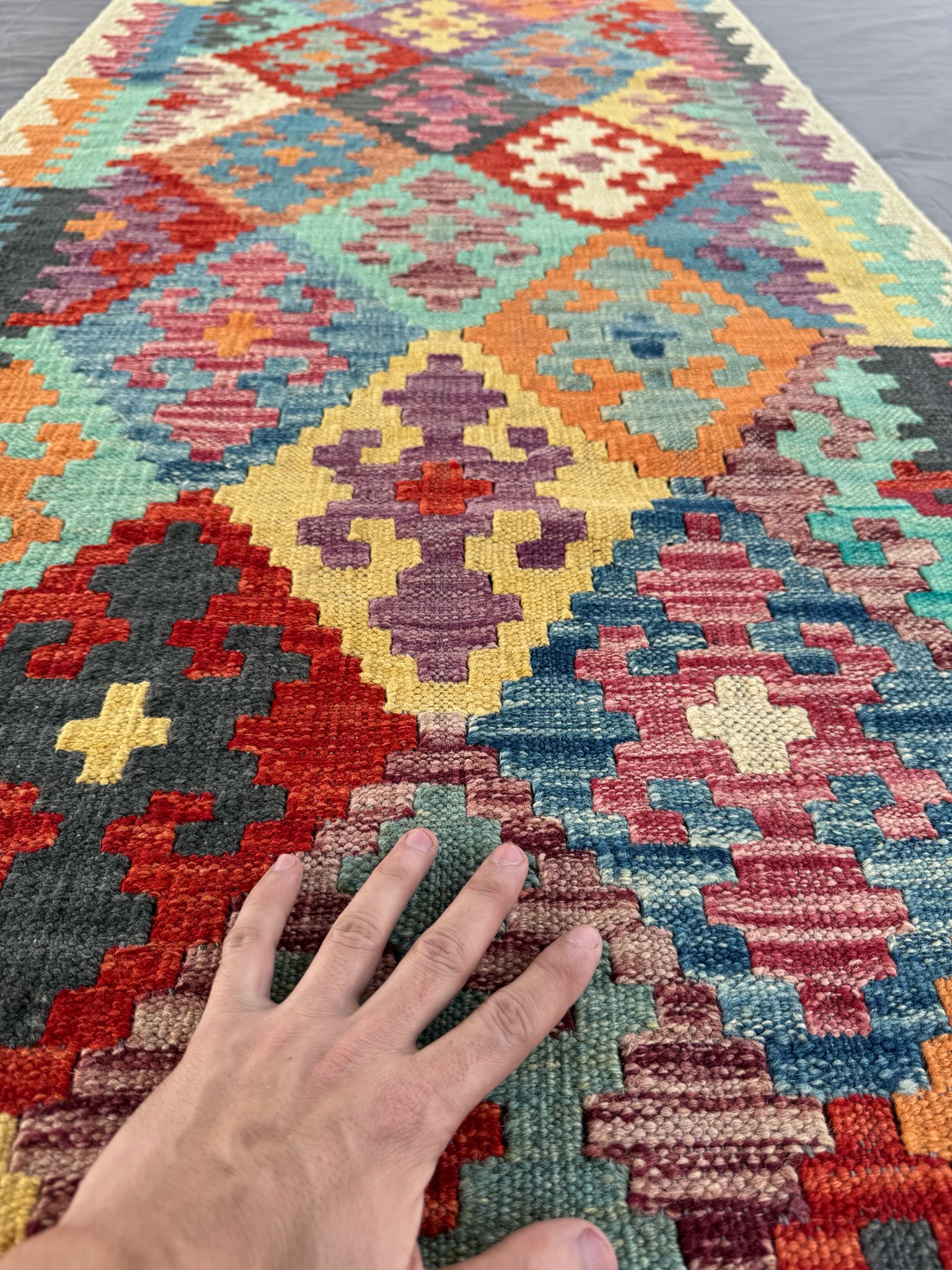 Handmade Afghan Kilim Runner Rug 290 CM x 80 CM Sk#1413