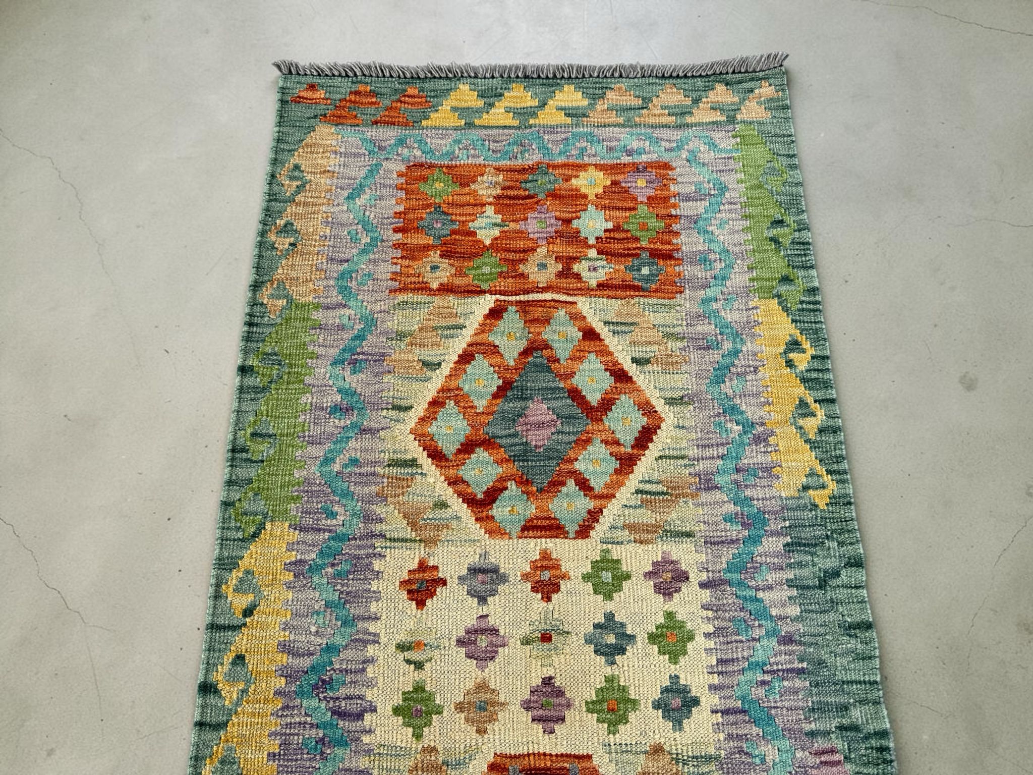 Handmade Afghan Kilim Runner Rug 290 CM x 86 CM Sk#1414