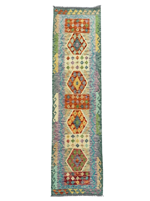 Handmade Afghan Kilim Runner Rug 290 CM x 86 CM Sk#1414