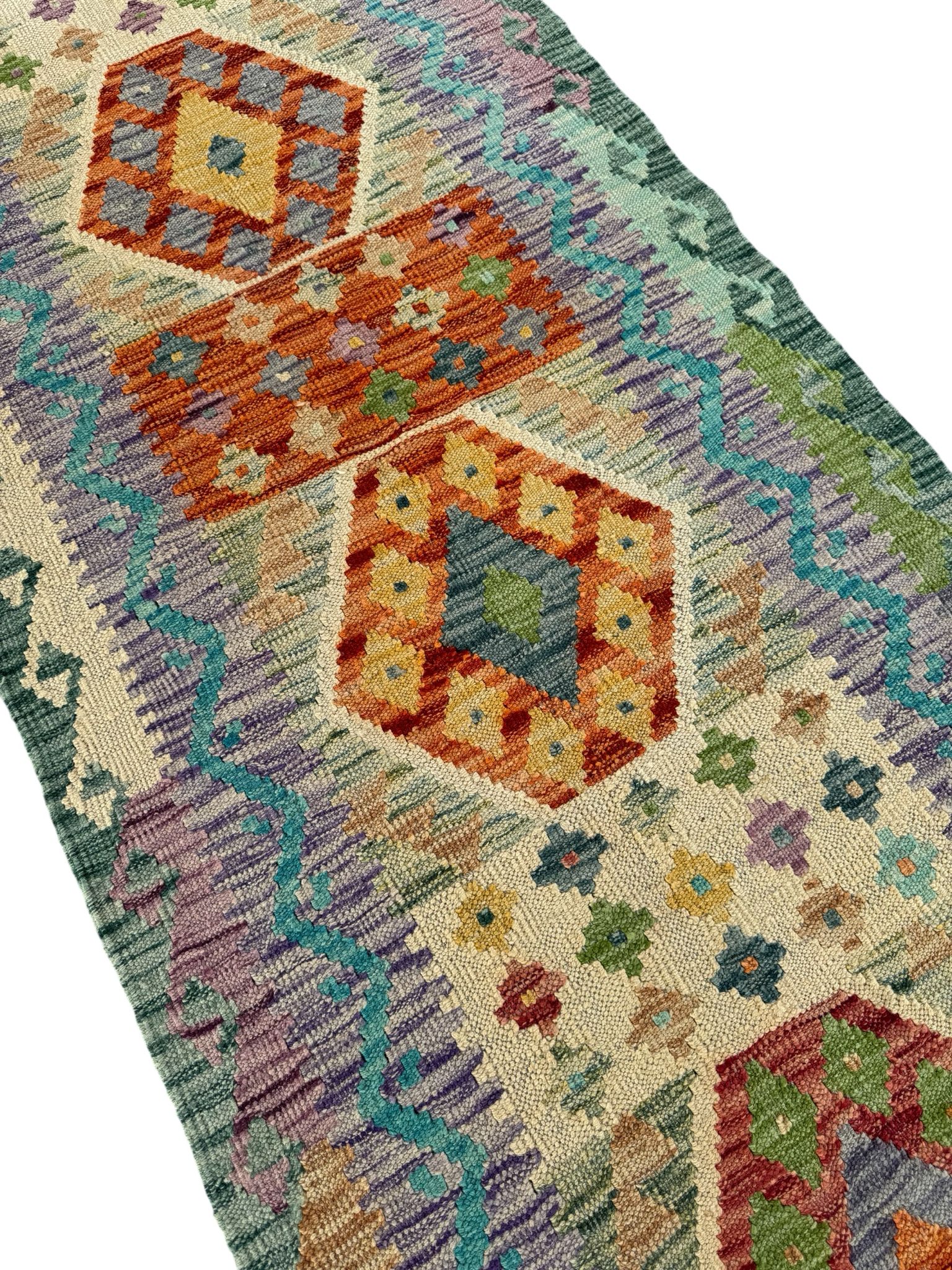 Handmade Afghan Kilim Runner Rug 290 CM x 86 CM Sk#1414