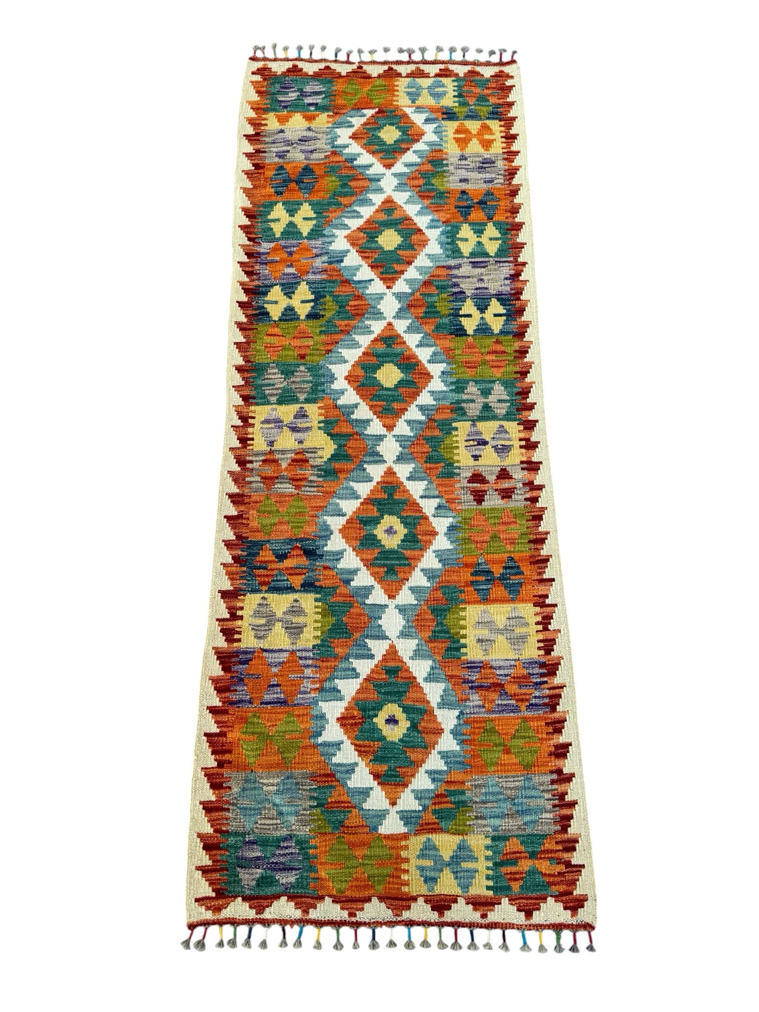 Handmade Afghan Kilim Runner Rug 202 CM x 75 CM Sk#1415